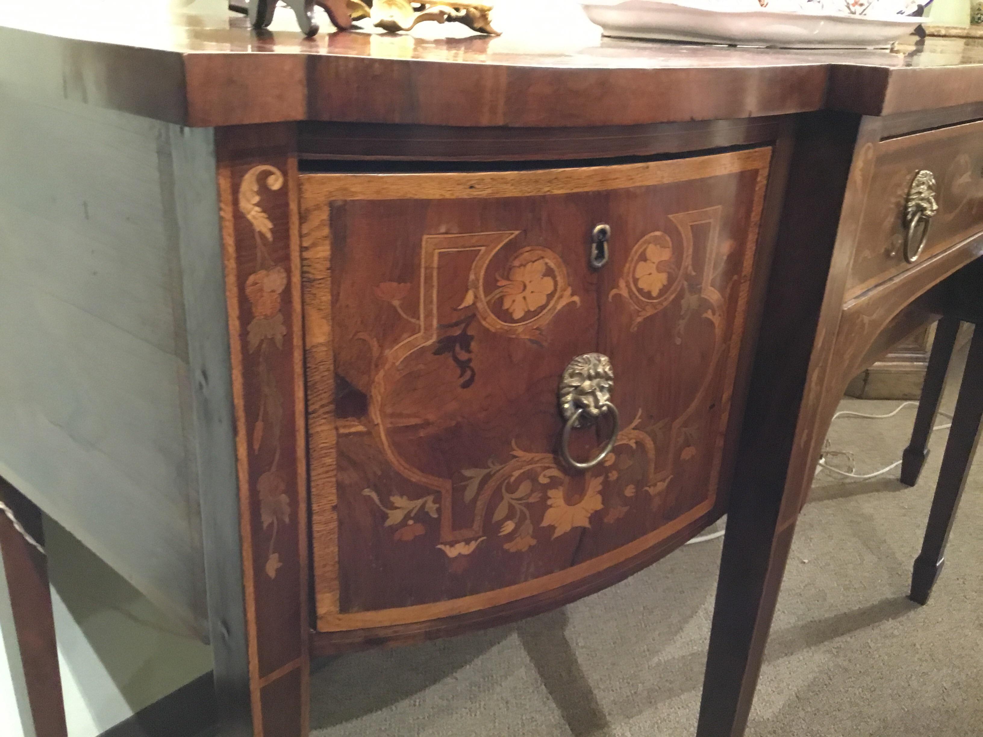 19th Century English Mahogany and Marquetry Sideboard or Buffet 6