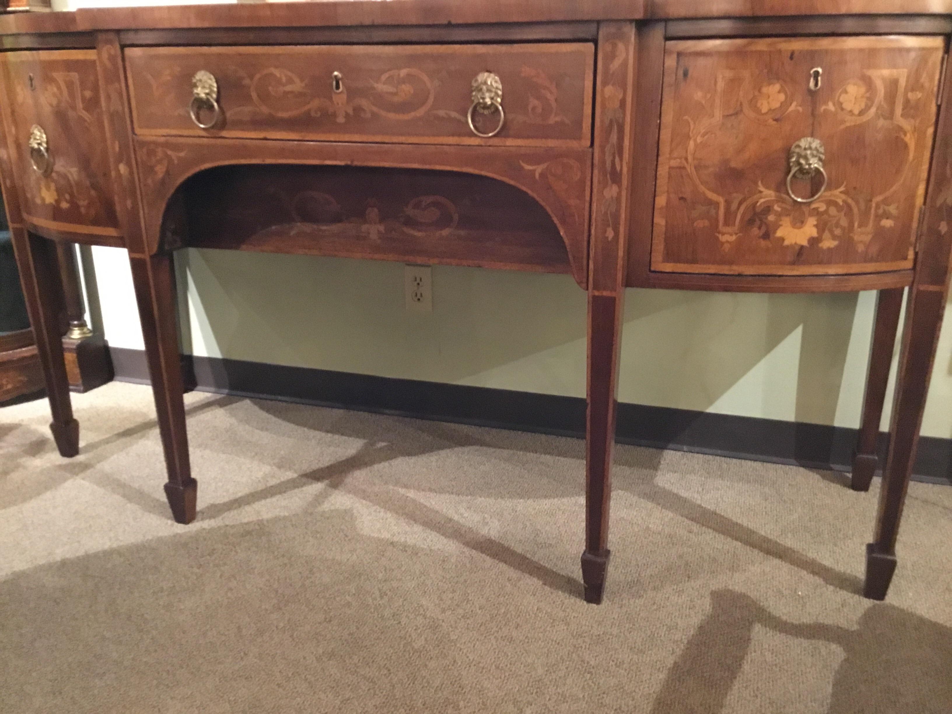 19th Century English Mahogany and Marquetry Sideboard or Buffet 7