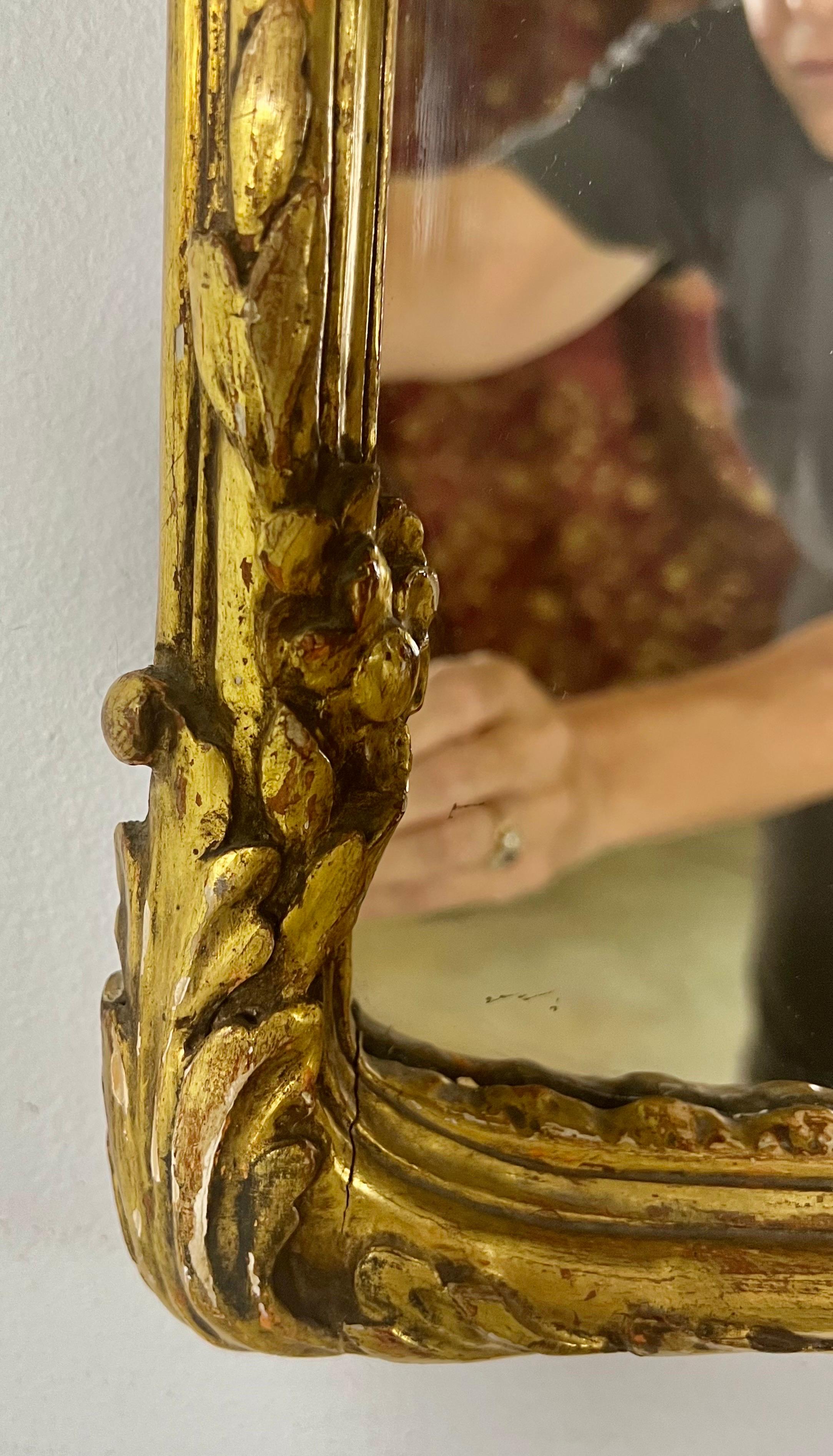 19 th C. French Carved Giltwood Mirror 2