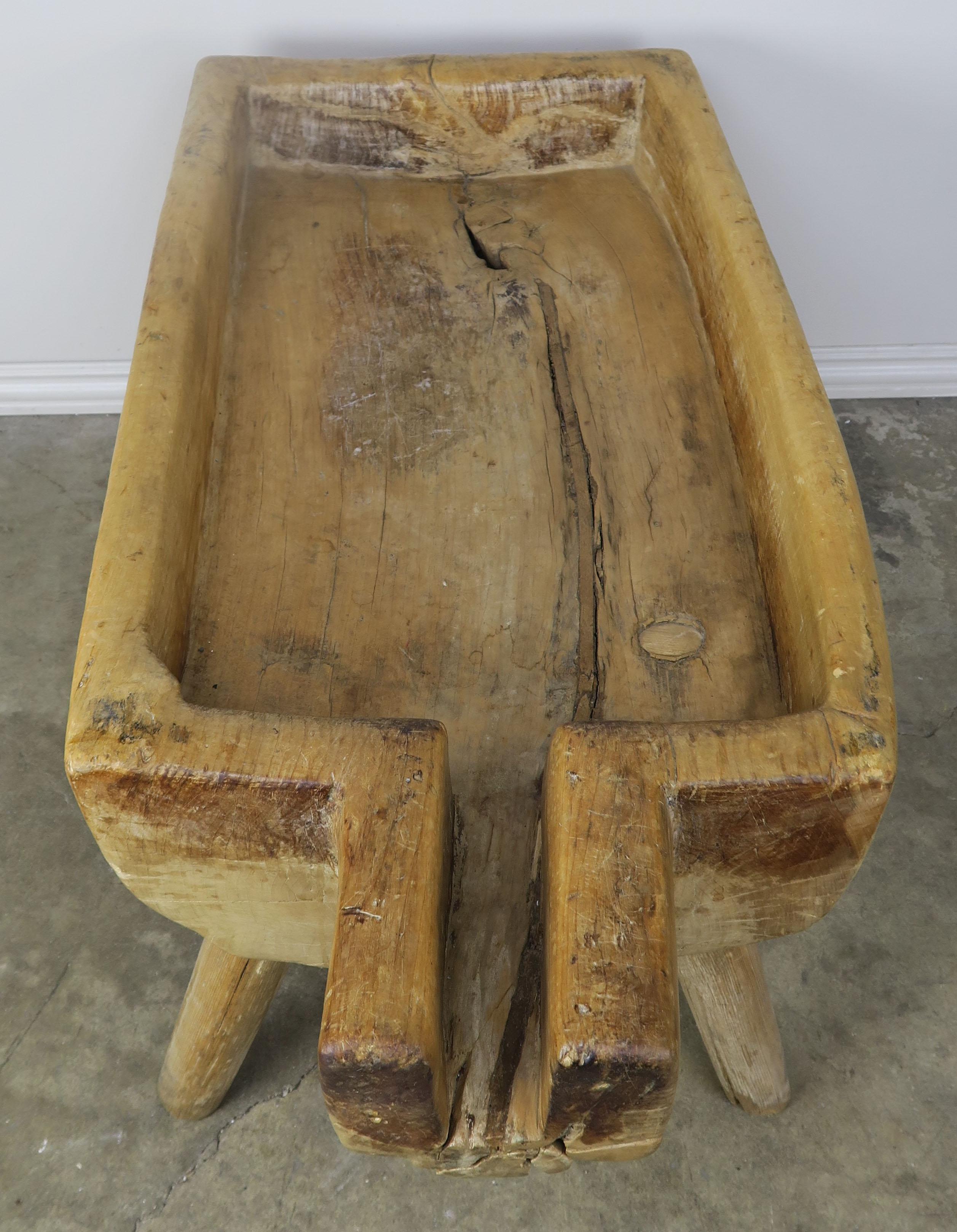 American 19th Century Primitive Wood Trough with Spout For Sale