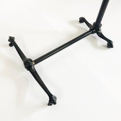 19th Century Adjustable Drafting Table in Cast Iron with Rare Skull Painting