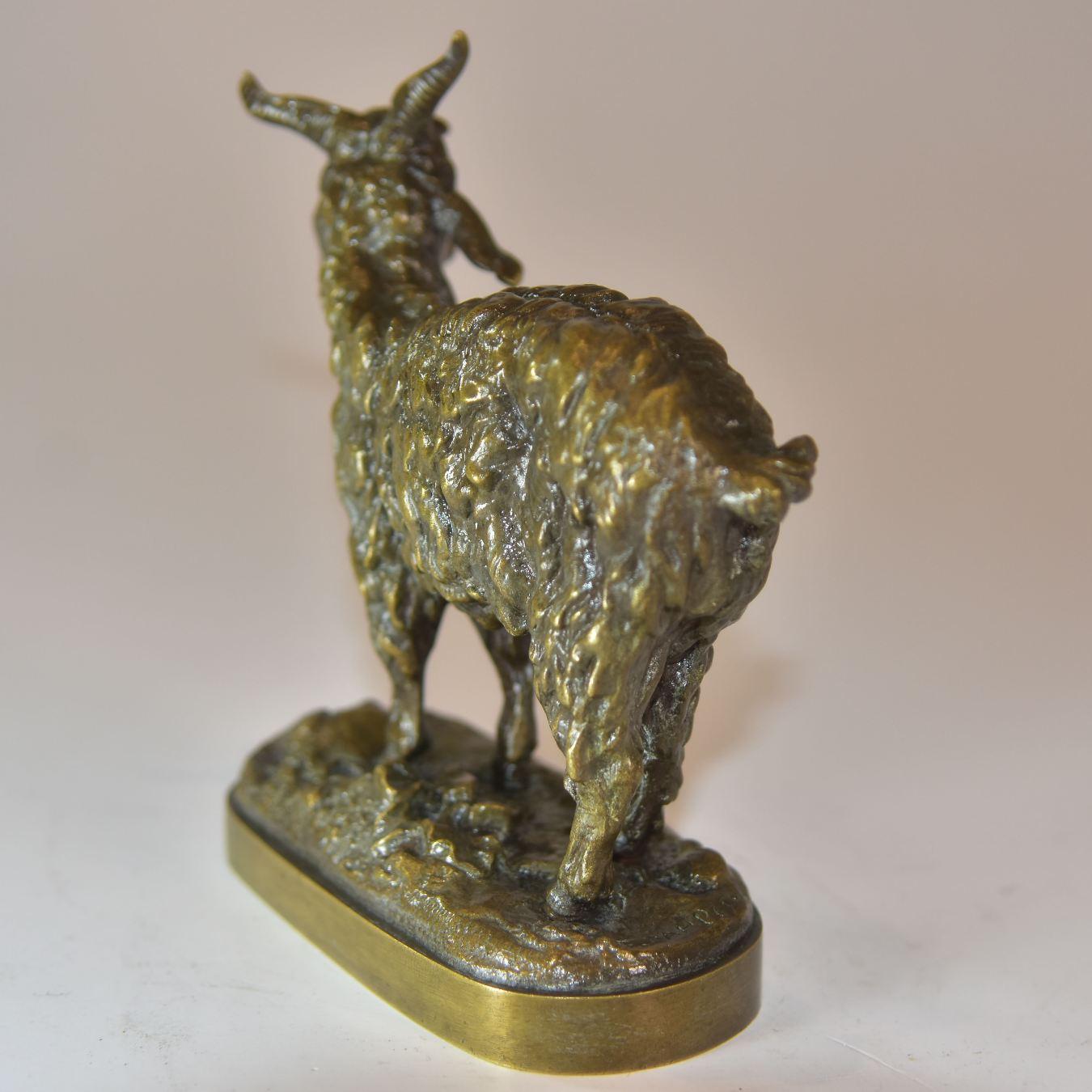 19th Century Caucasian Goat Russian Bronze Patinated For Sale 1