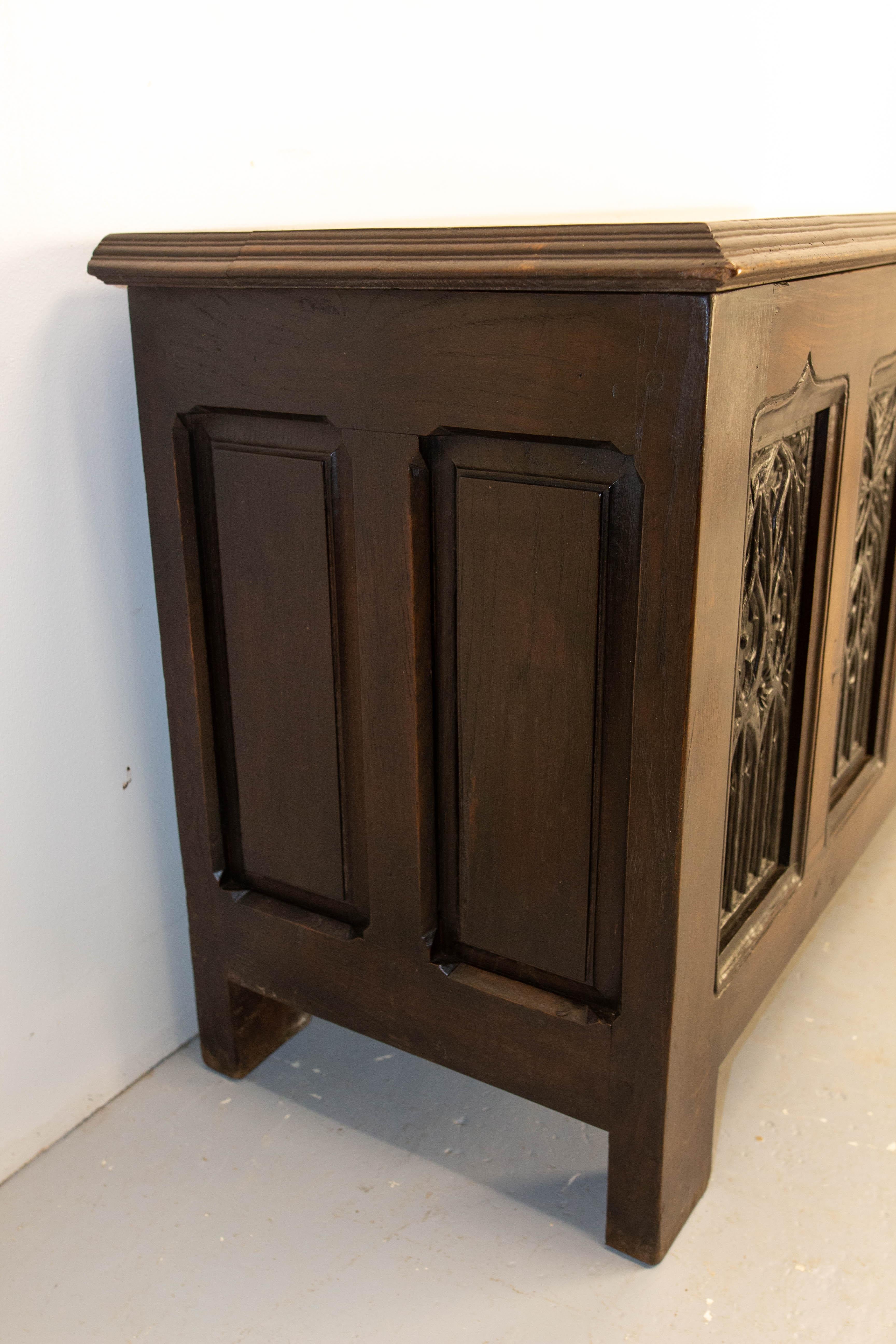 Late 19th Century 19 th Century Chest or Coffer Gothic Carved Oak, French