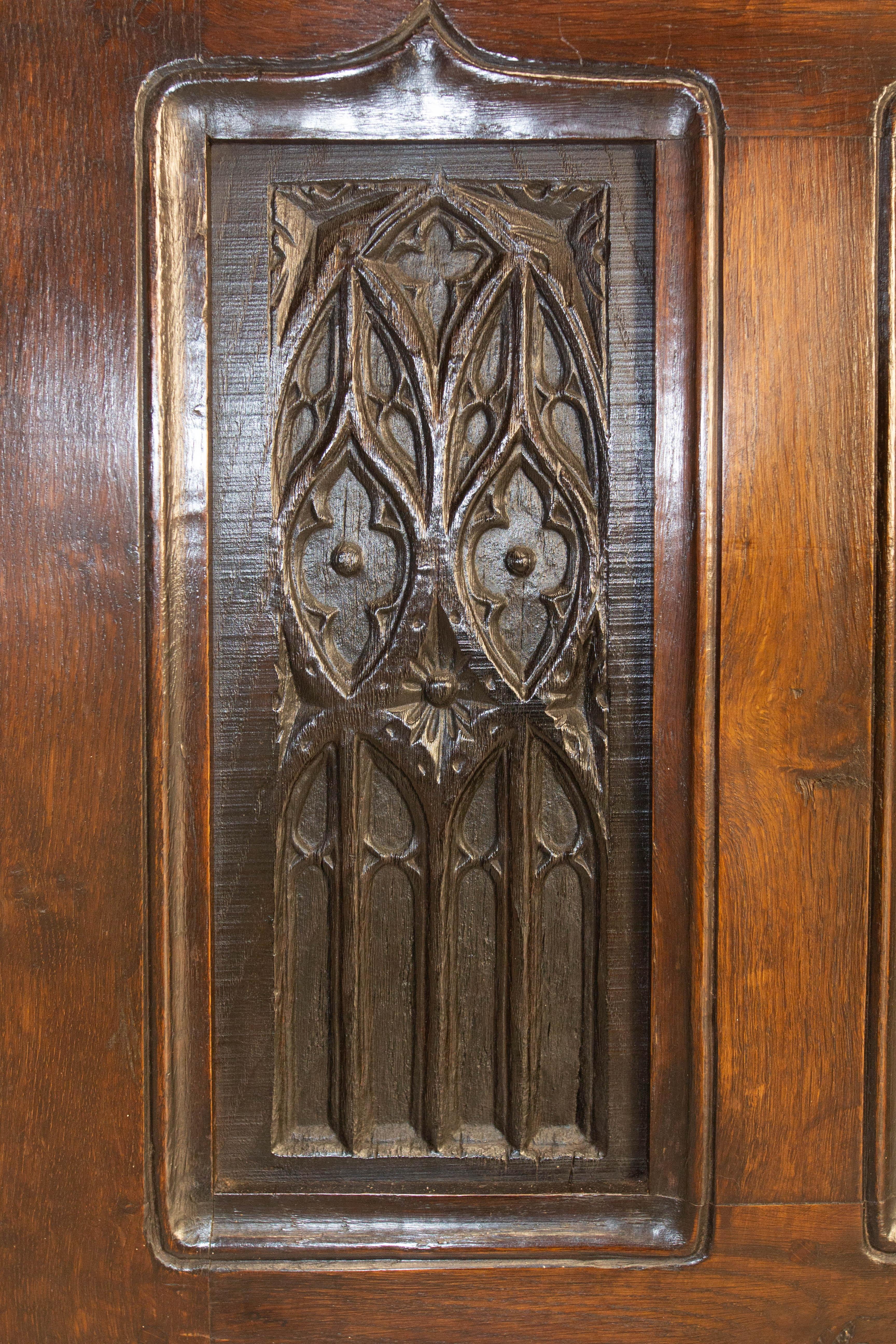 19 th Century Chest or Coffer Gothic Carved Oak, French 2