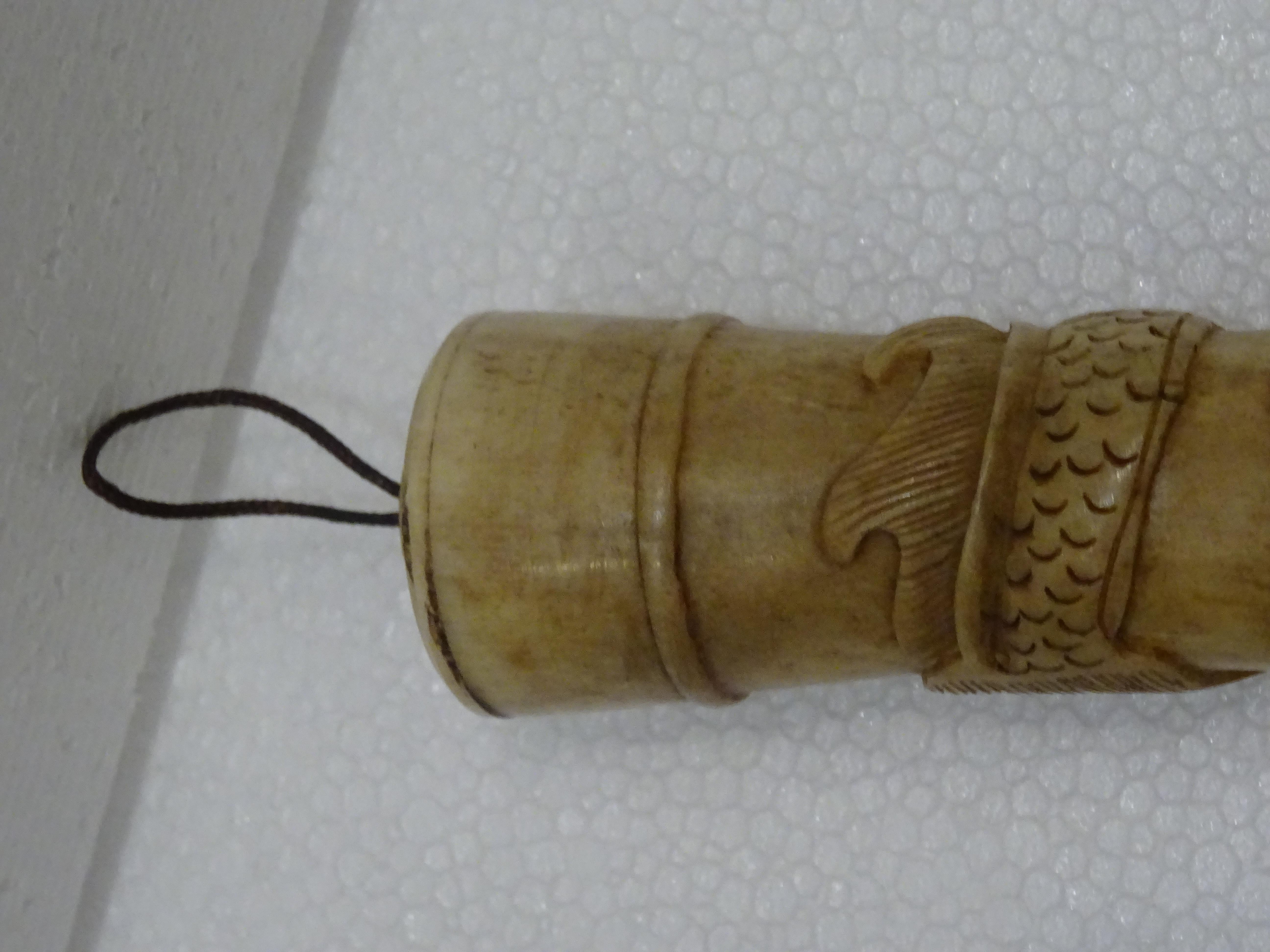 19th Century Chinese Carved Bone and Horsehair Brush 14