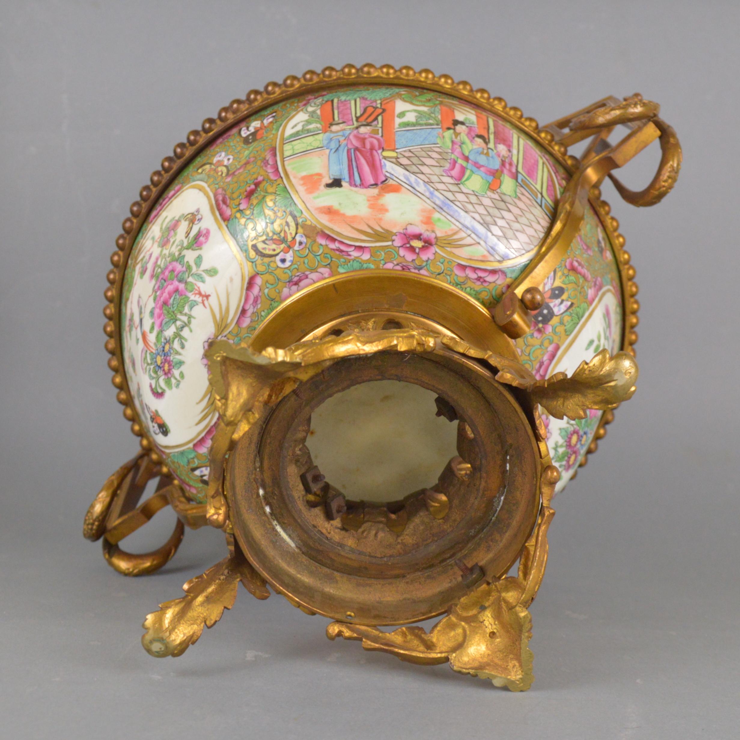 19th Century Chinese Gilt Bronze-Mounted Canton Porcelain Bowl 2