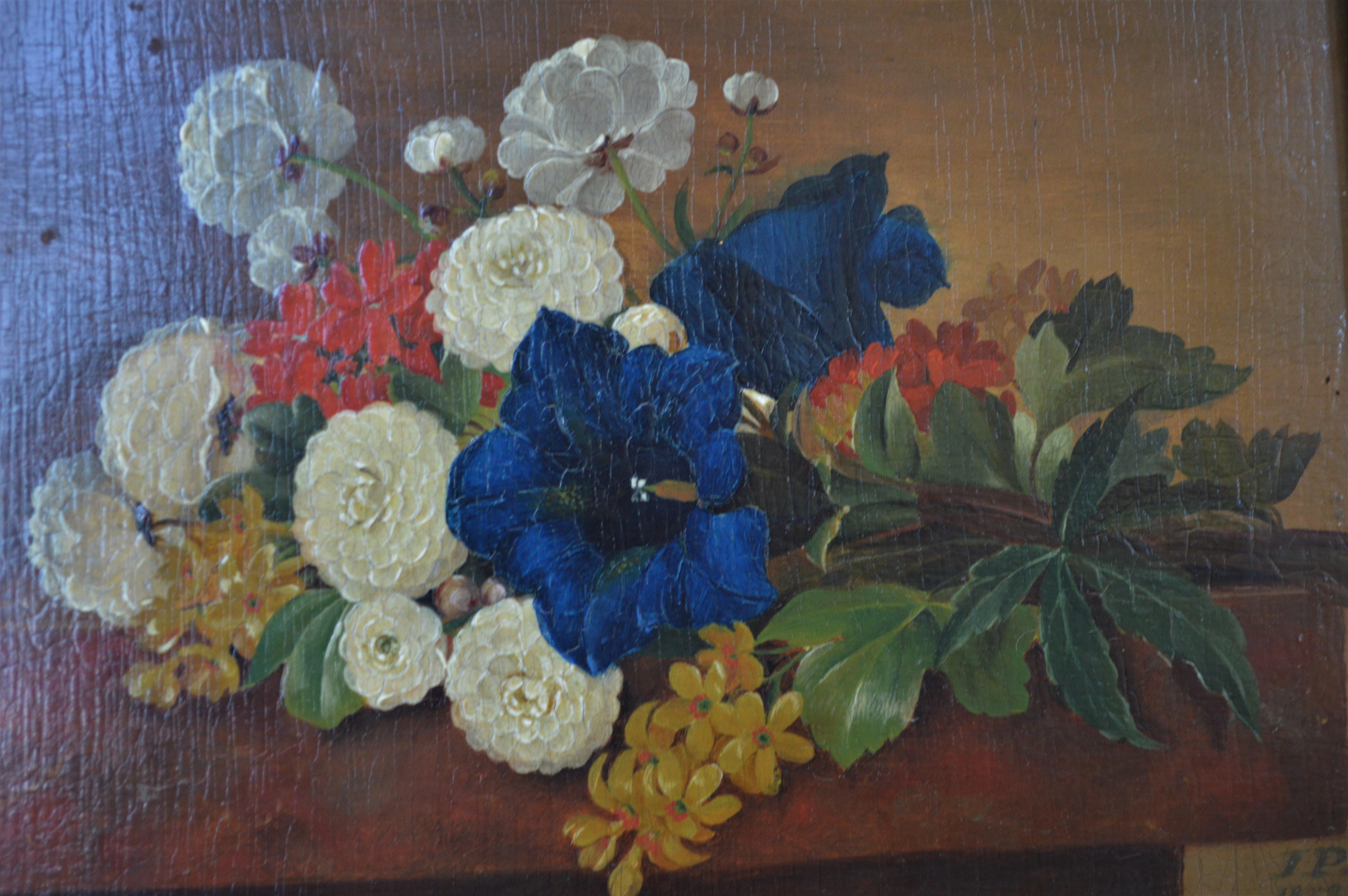 Painted 19th Century Danish Golden Age Flower Painting For Sale