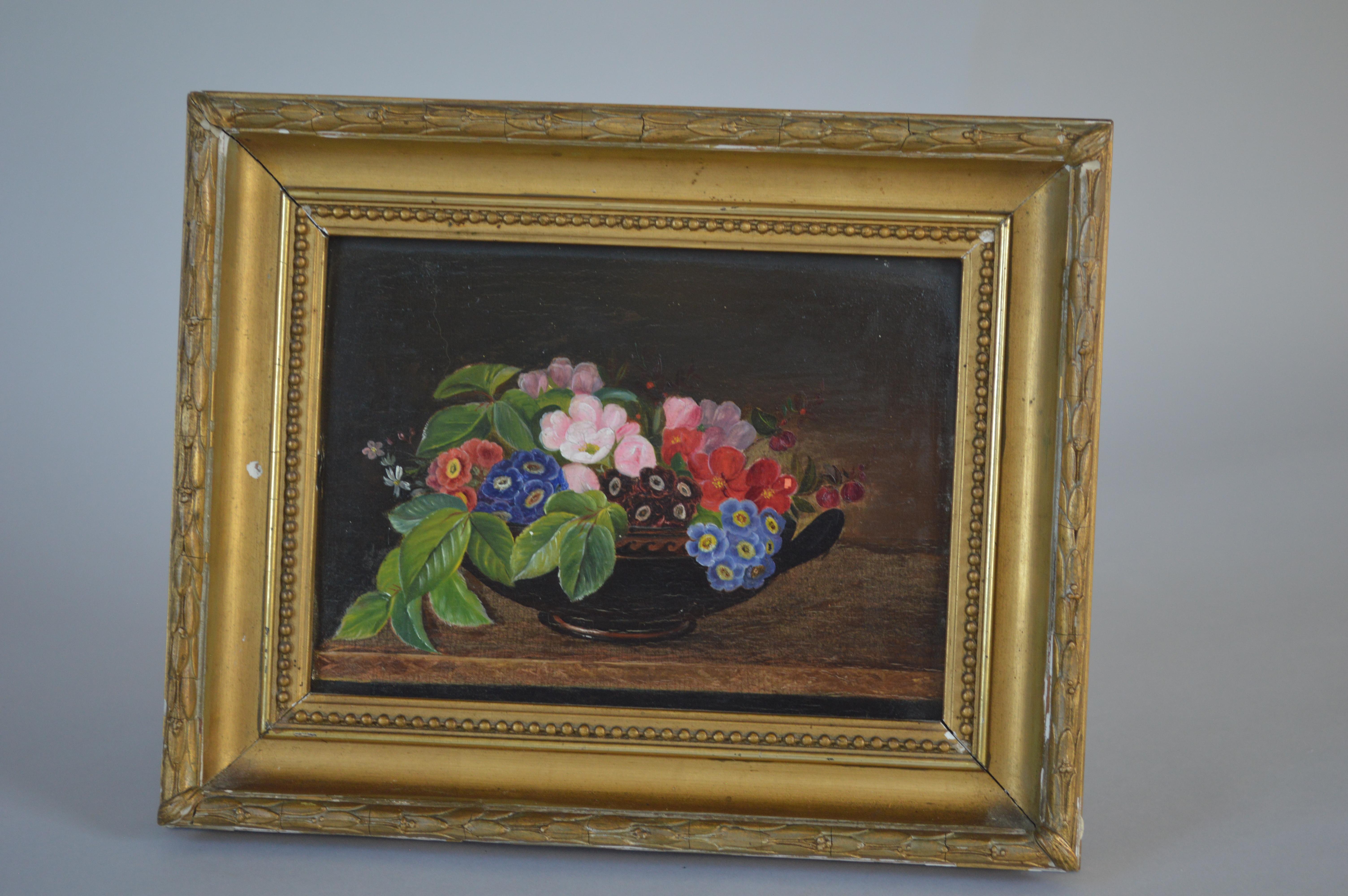 Painted 19th Century Danish Golden Age Flower Painting For Sale