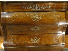 19th Century Dark Wood and Silver Inlaid Spanish Chest of Drawers, circa 1830
