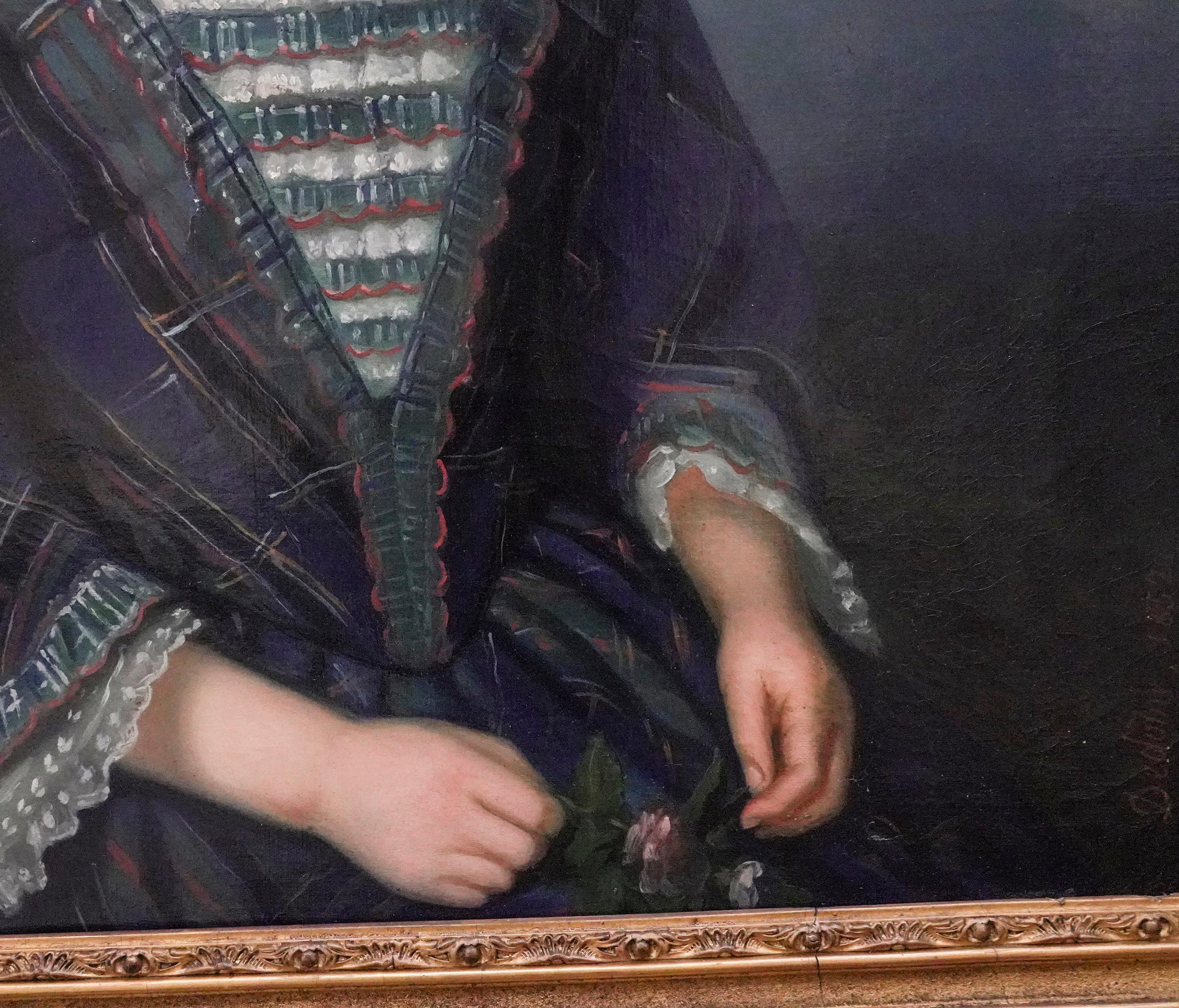 19th Century French Female Portrait Oil on Canvas, 1852, Dedôme 10
