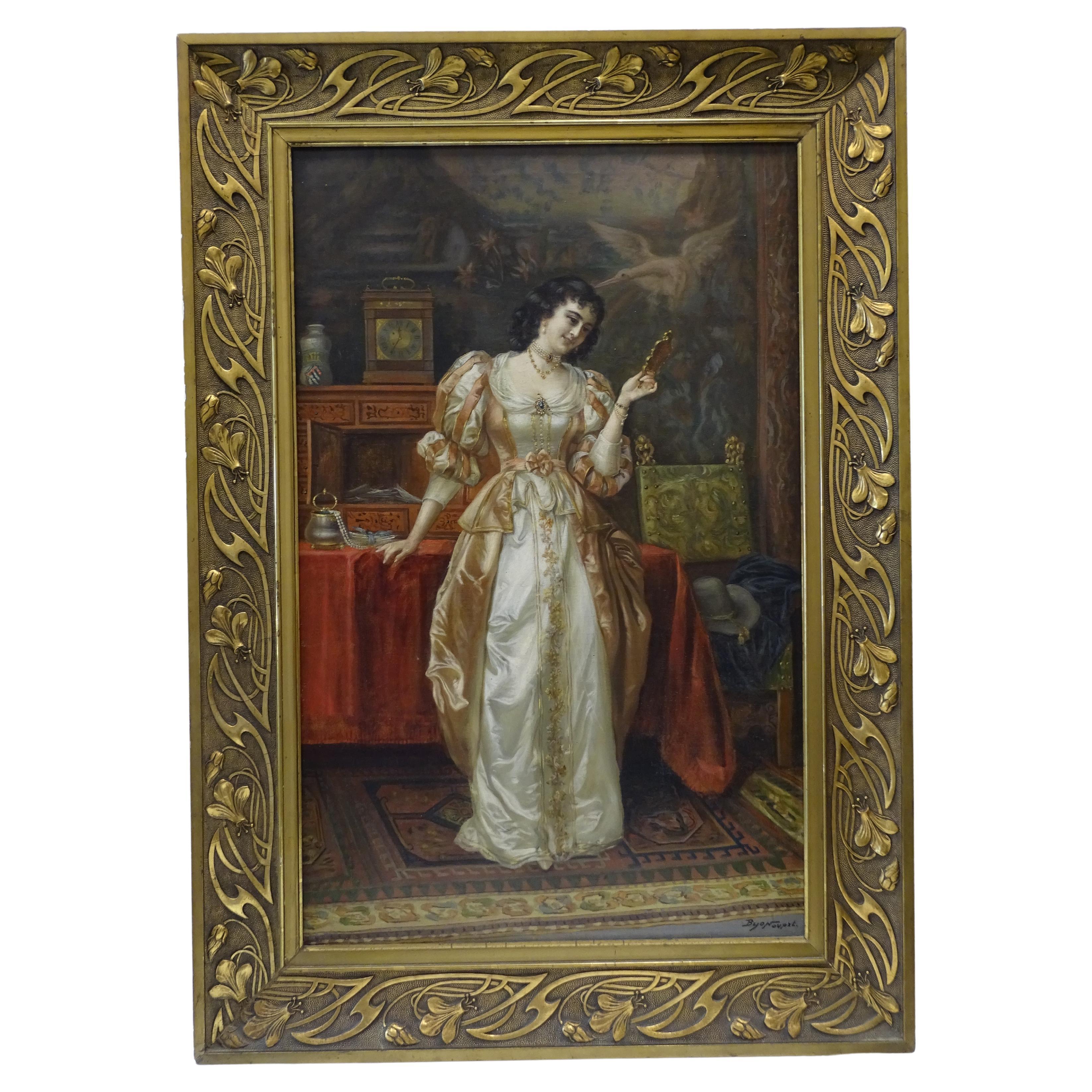 19 Th Century French Painting Traditional Portrait