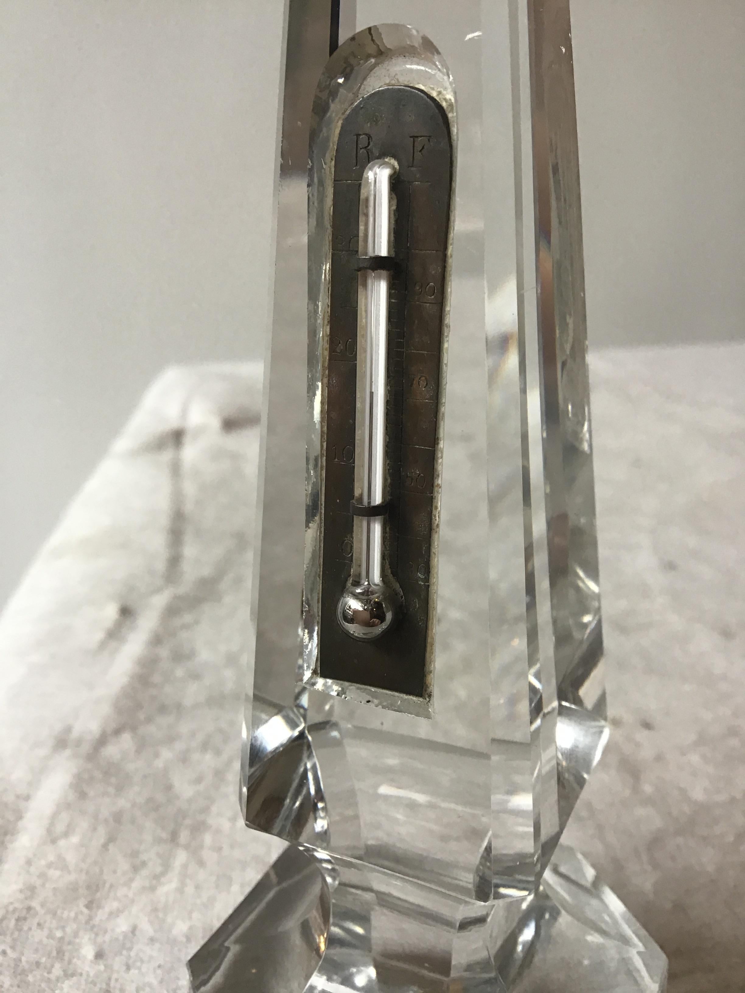 19th Century Glass Obelisk Thermometer For Sale 1
