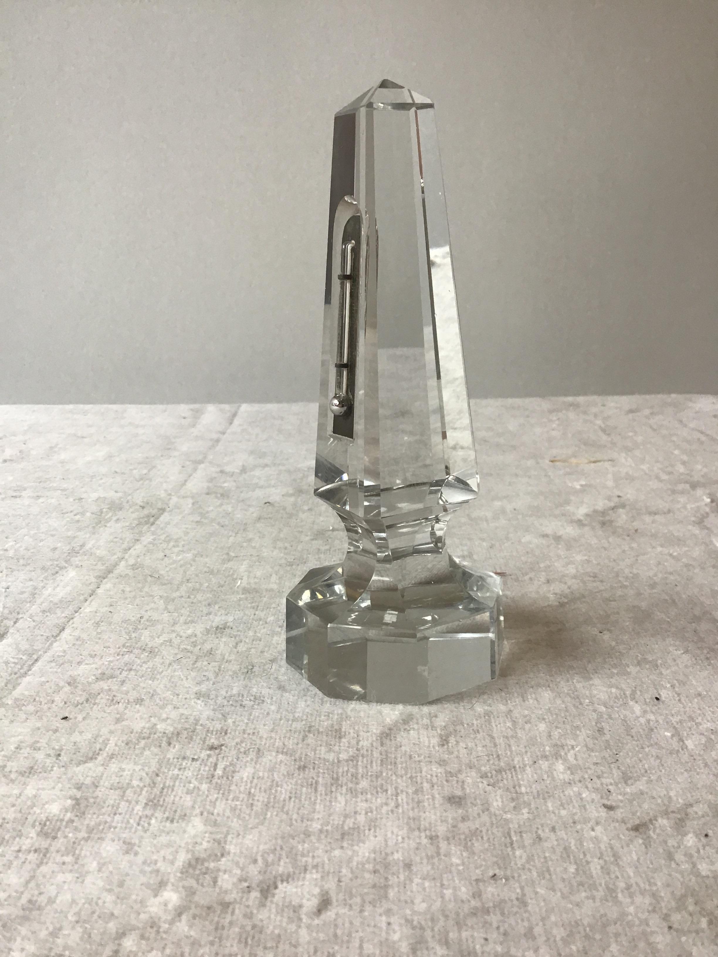 19th Century Glass Obelisk Thermometer For Sale 2