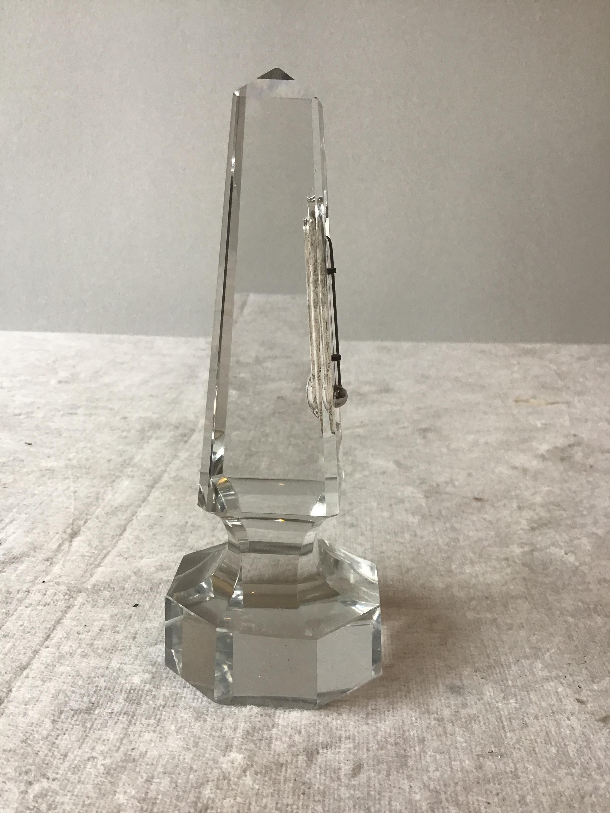 19th Century Glass Obelisk Thermometer For Sale 5
