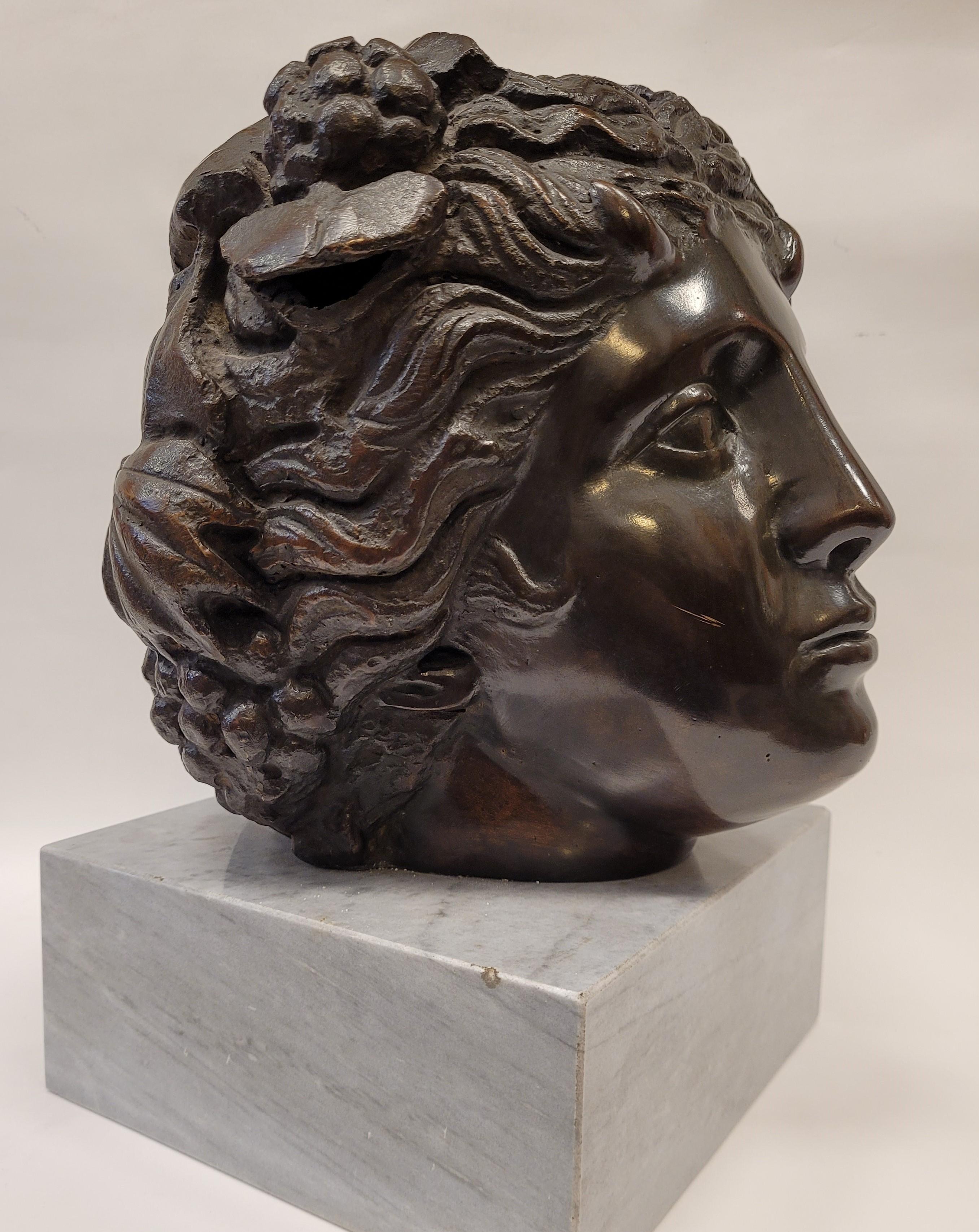 19 Th Century Italian Bronze Flora Bust, Marble, Neoclassical For Sale 6