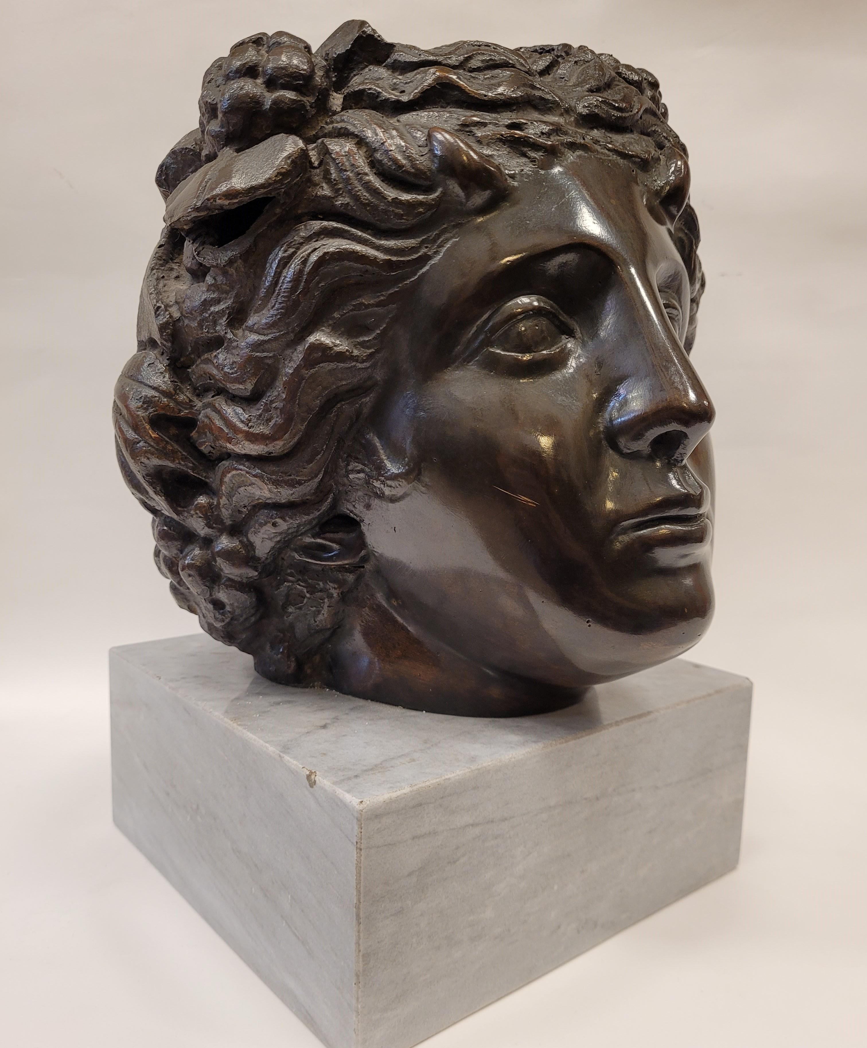 19 Th Century Italian Bronze Flora Bust, Marble, Neoclassical For Sale 7