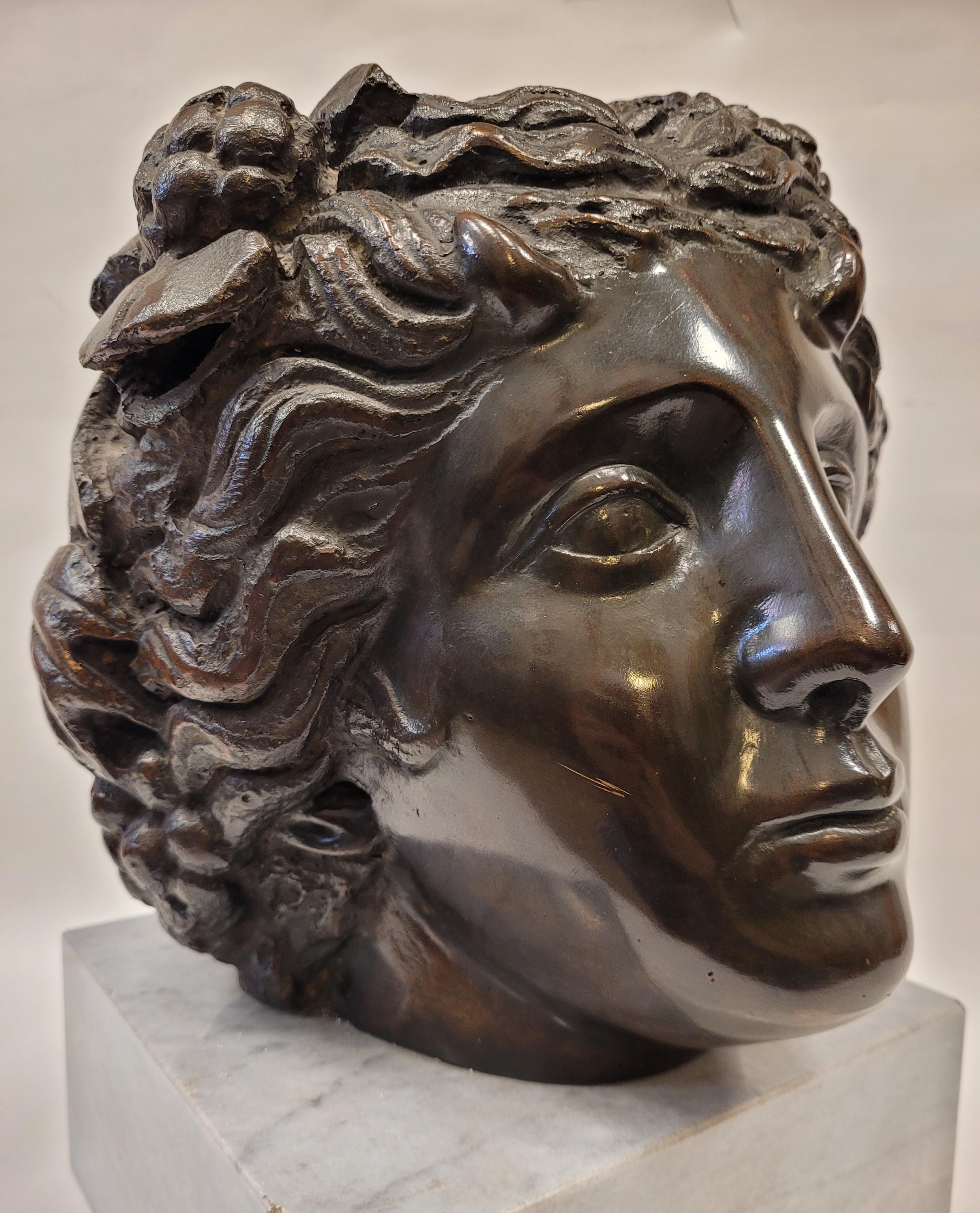 19 Th Century Italian Bronze Flora Bust, Marble, Neoclassical For Sale 9