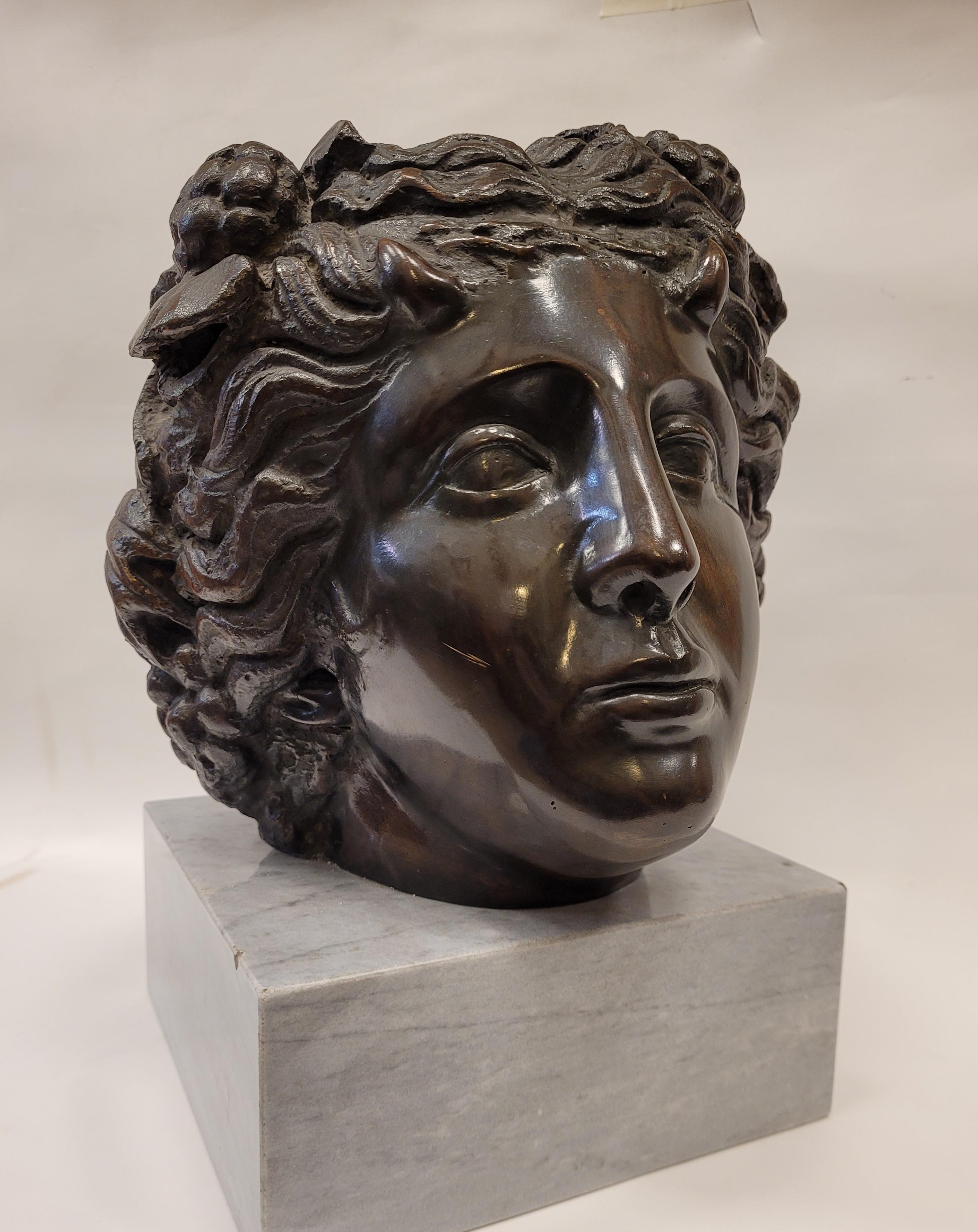 19 Th Century Italian Bronze Flora Bust, Marble, Neoclassical For Sale 11