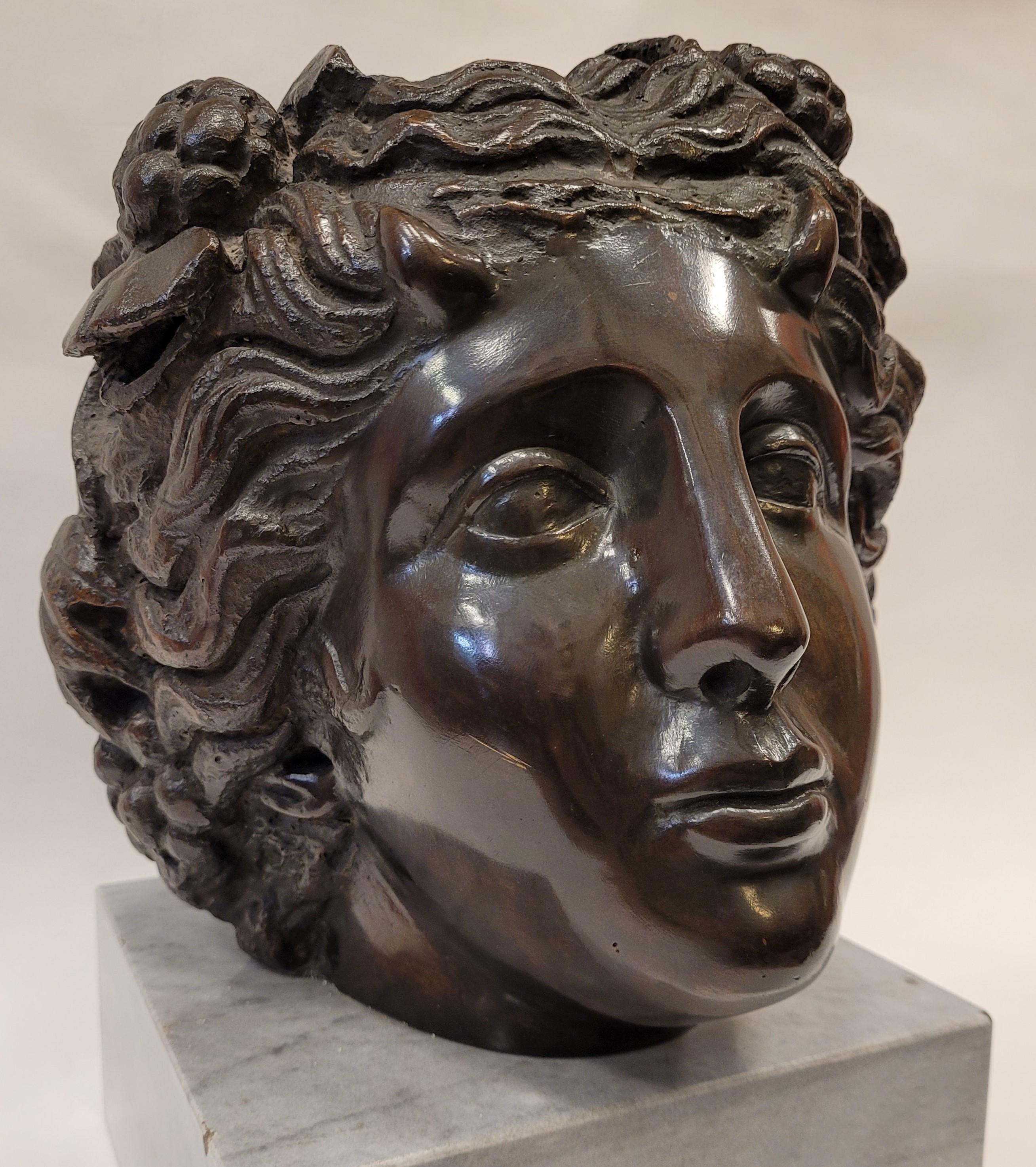 19 Th Century Italian Bronze Flora Bust, Marble, Neoclassical For Sale 2