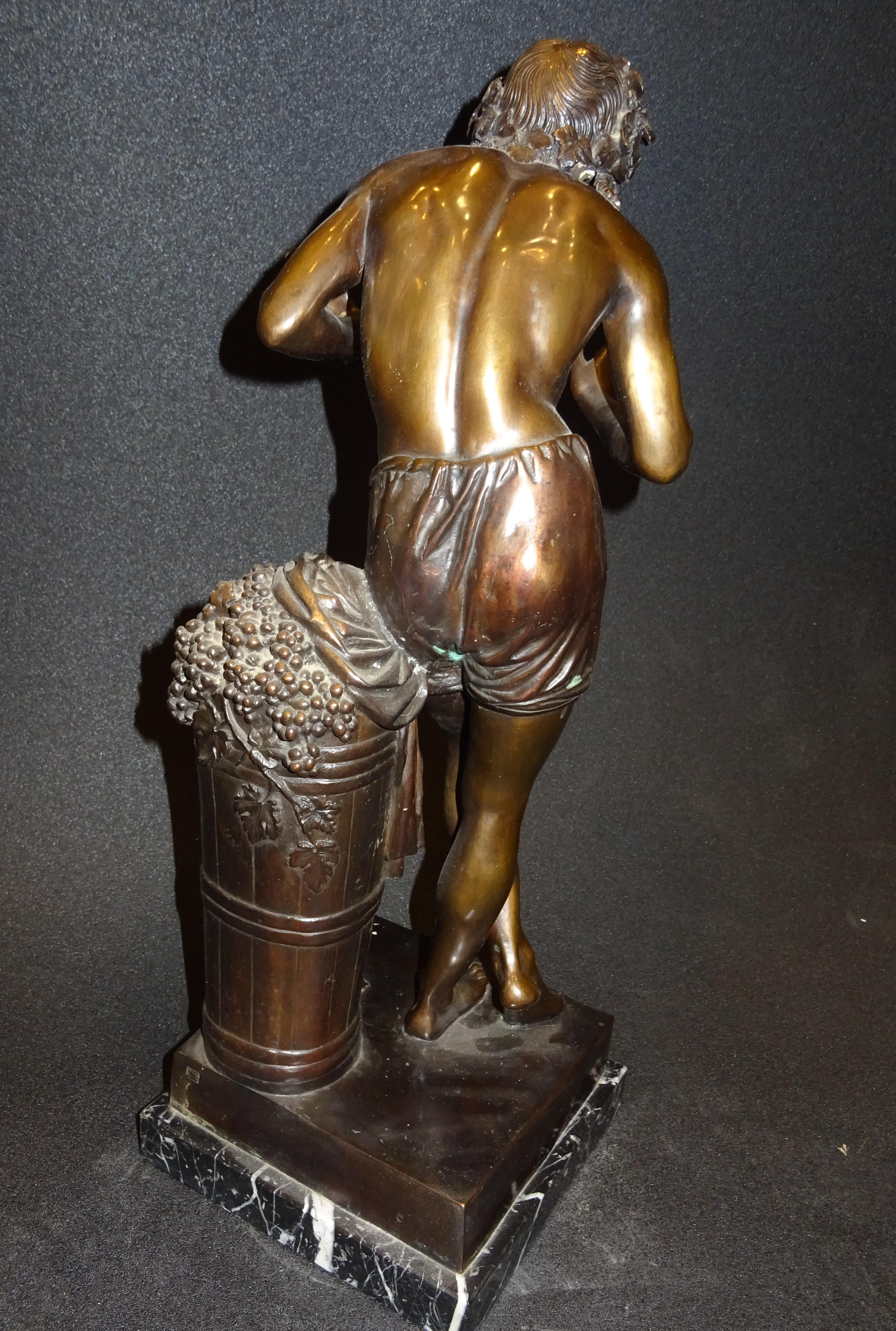 19th Century Napoleon III French Durot Bronze and Marble Base Sculpture 5