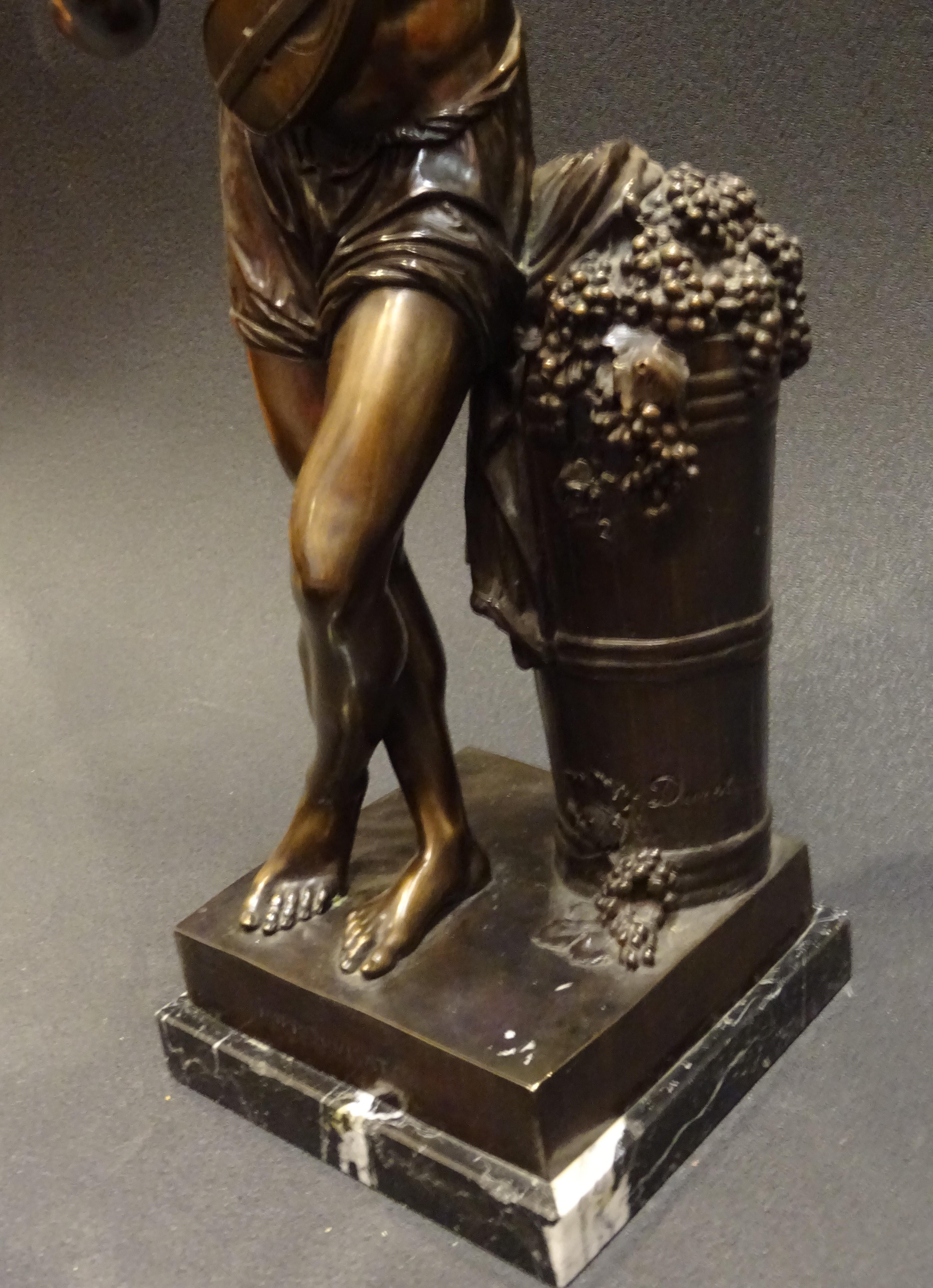 19th Century Napoleon III French Durot Bronze and Marble Base Sculpture In Good Condition In Valladolid, ES