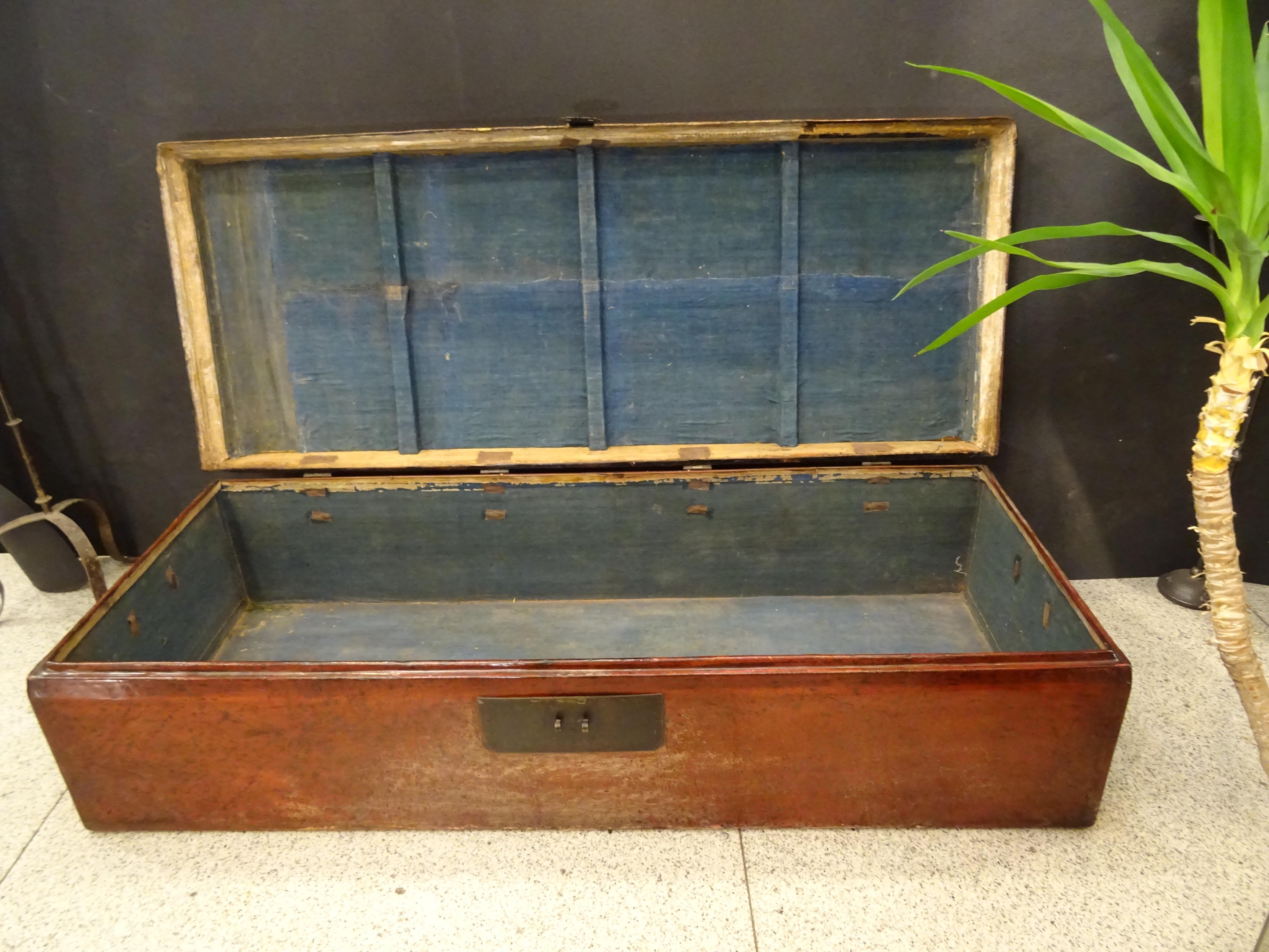 19th Century Chest Red Lacquer Chinese Storage Chest 7