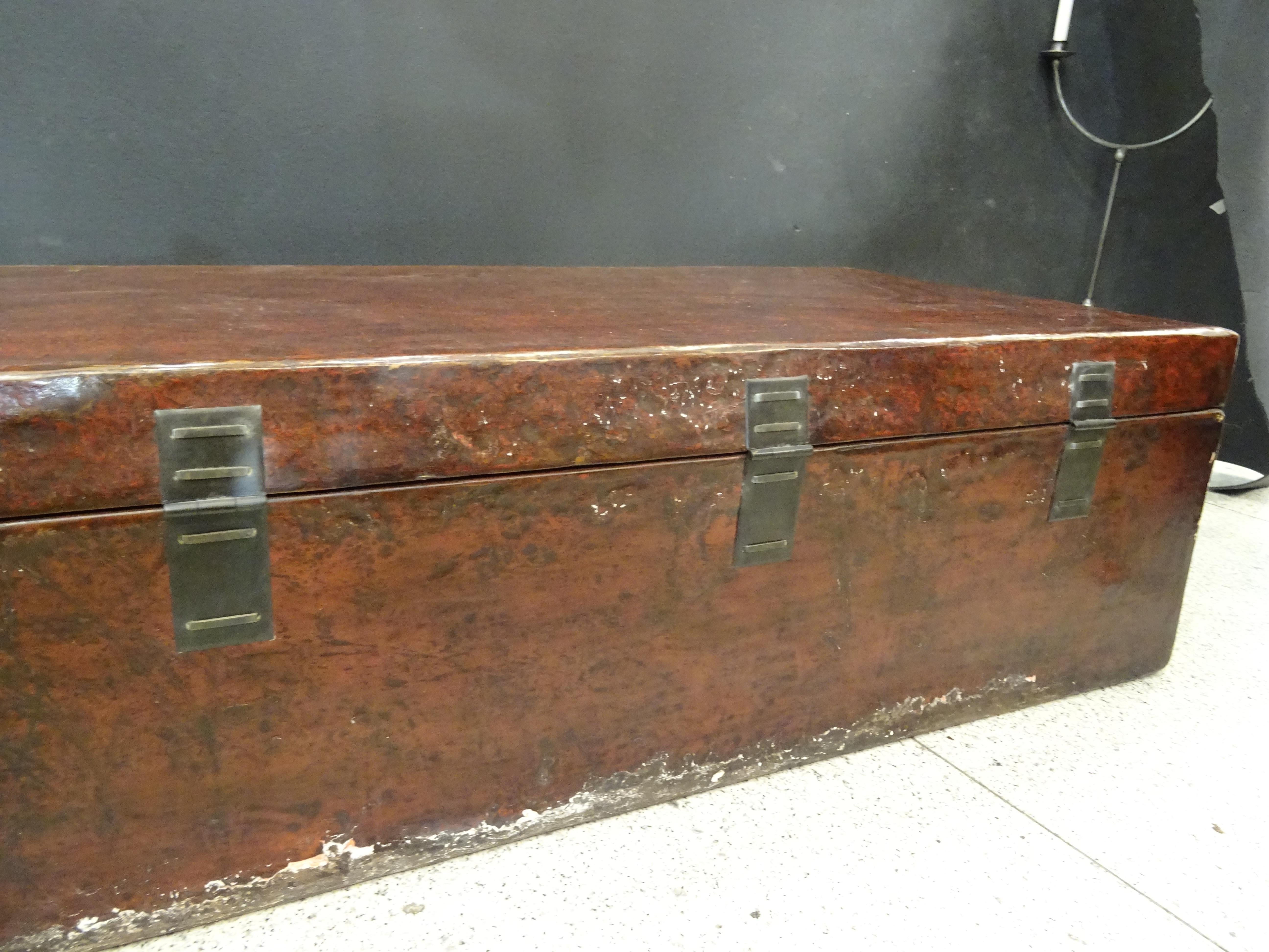19th Century Chest Red Lacquer Chinese Storage Chest 10