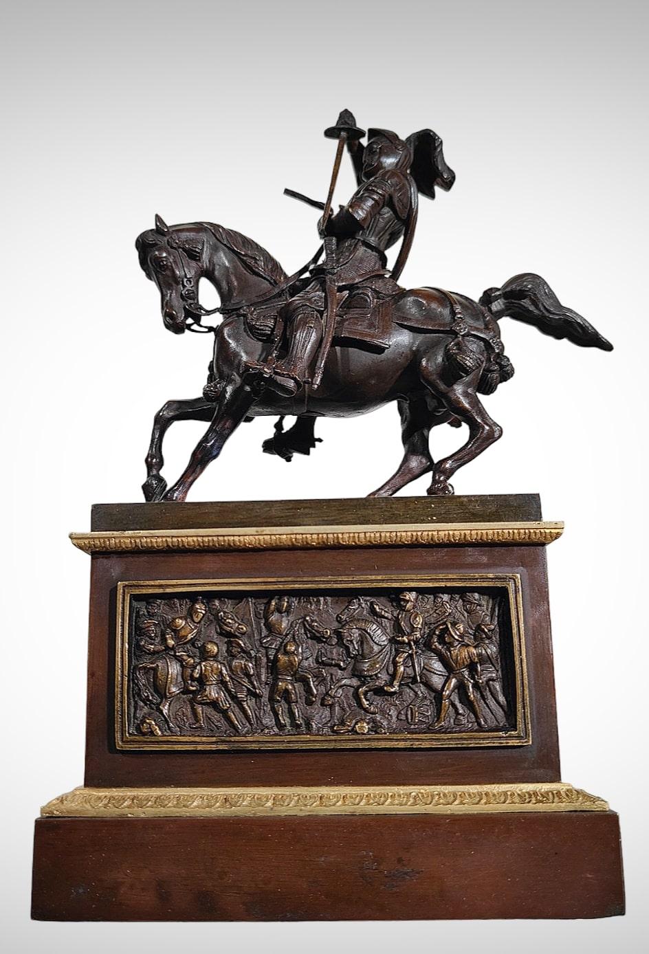 19 th century sculpture  bronze statue of the Duke of Savoy For Sale 3