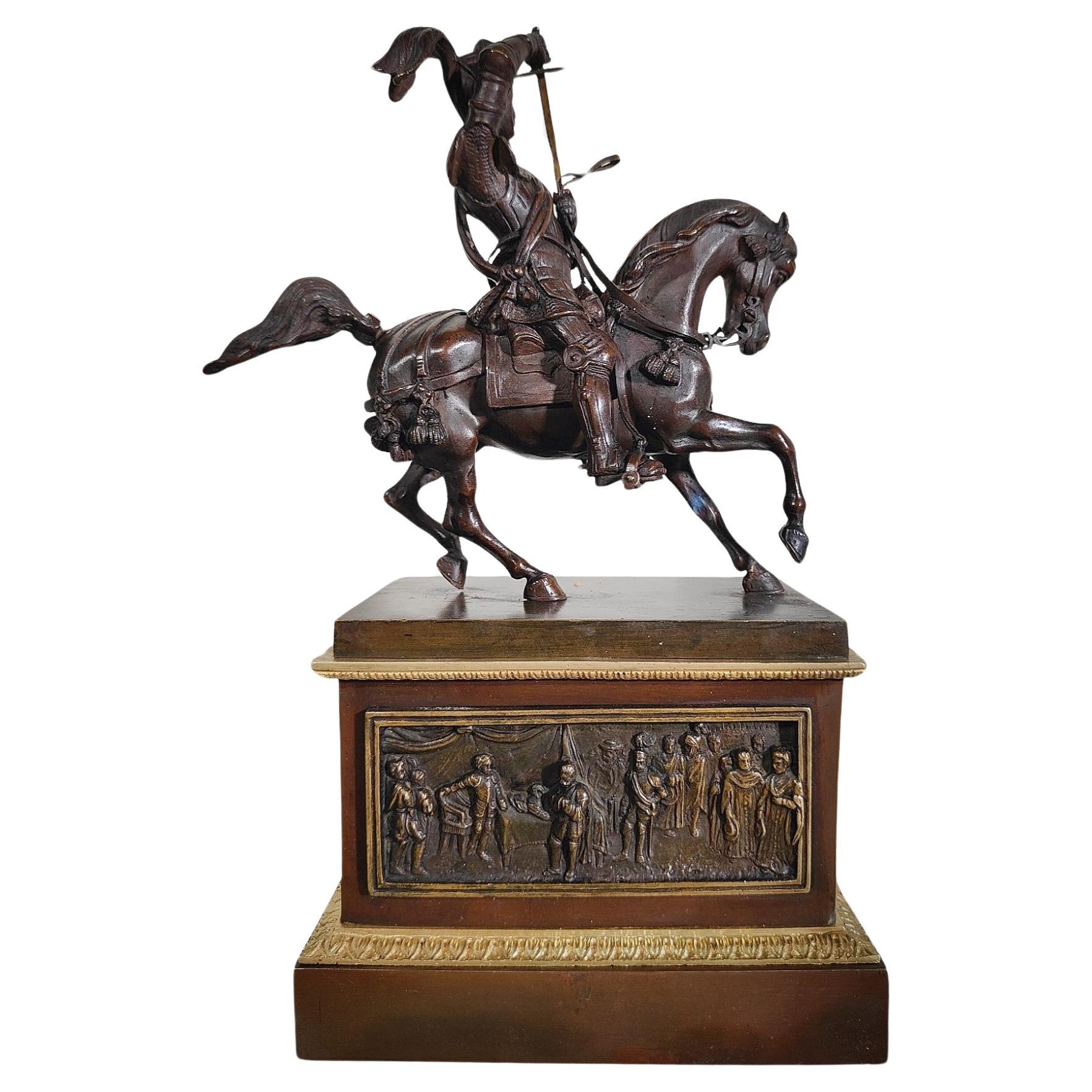 19 th century sculpture  bronze statue of the Duke of Savoy For Sale