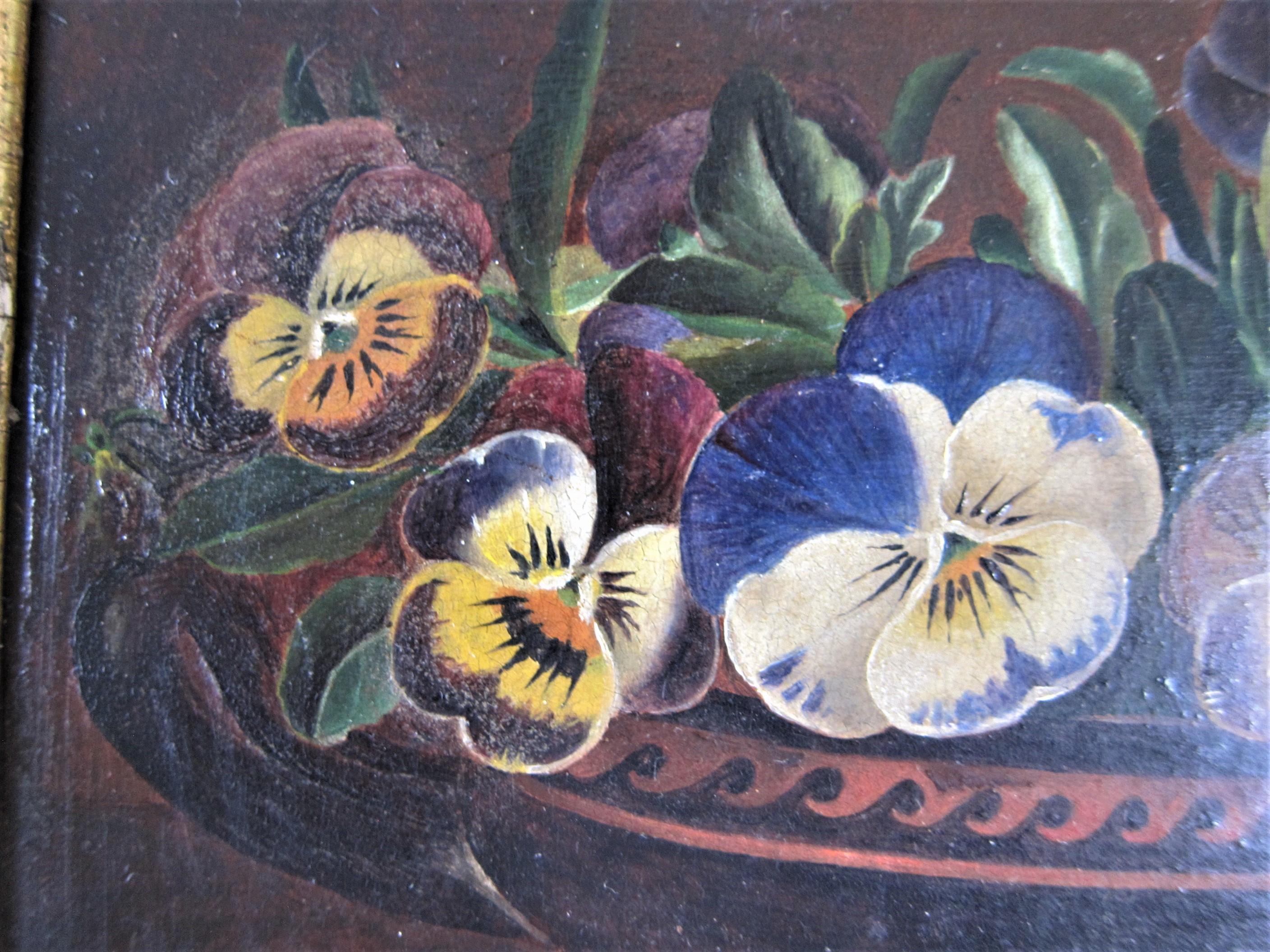 Danish 19th Century Small Flower Painting For Sale