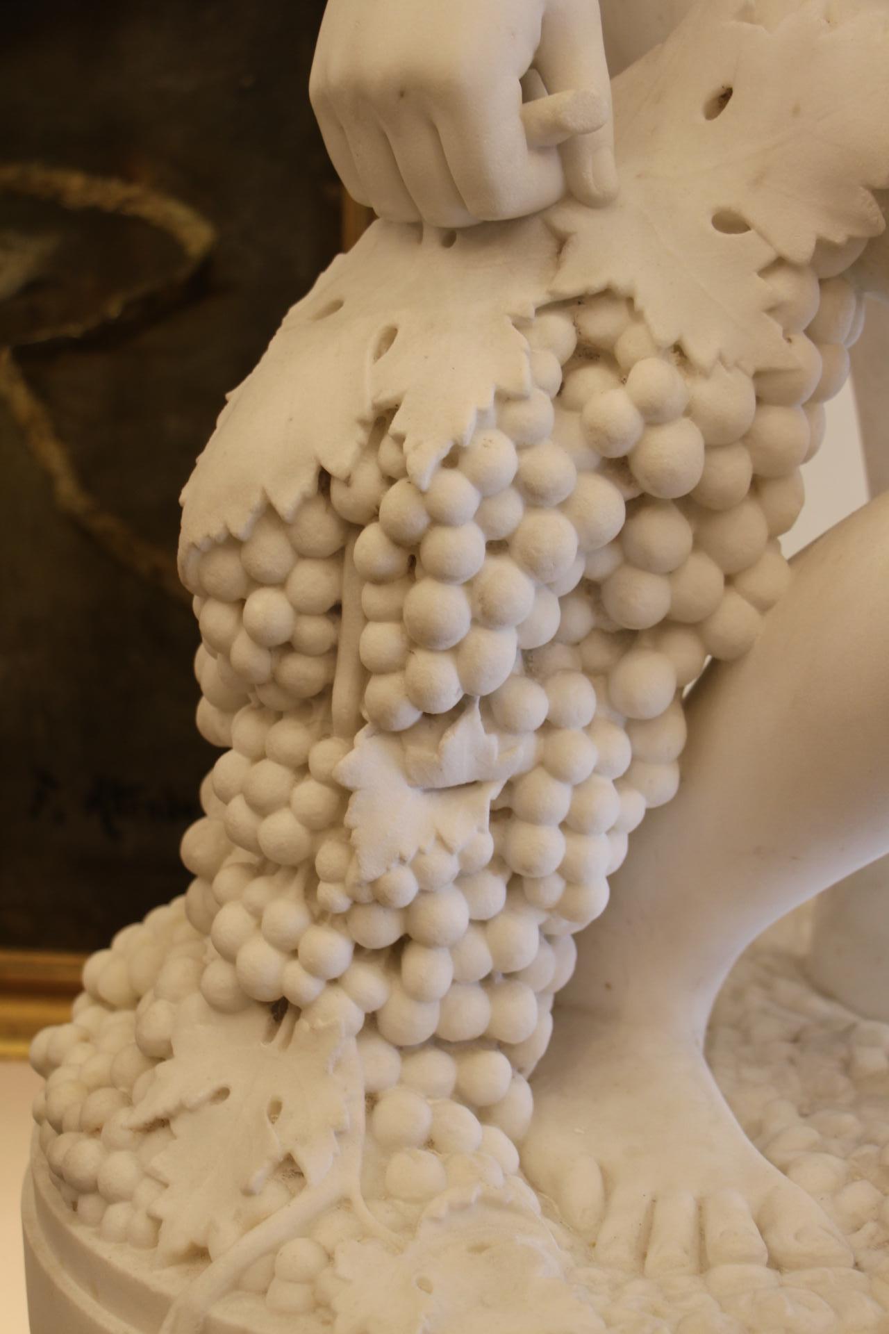19th Century White Carrara Marble Sculpture by Pietro Bazzanti 4