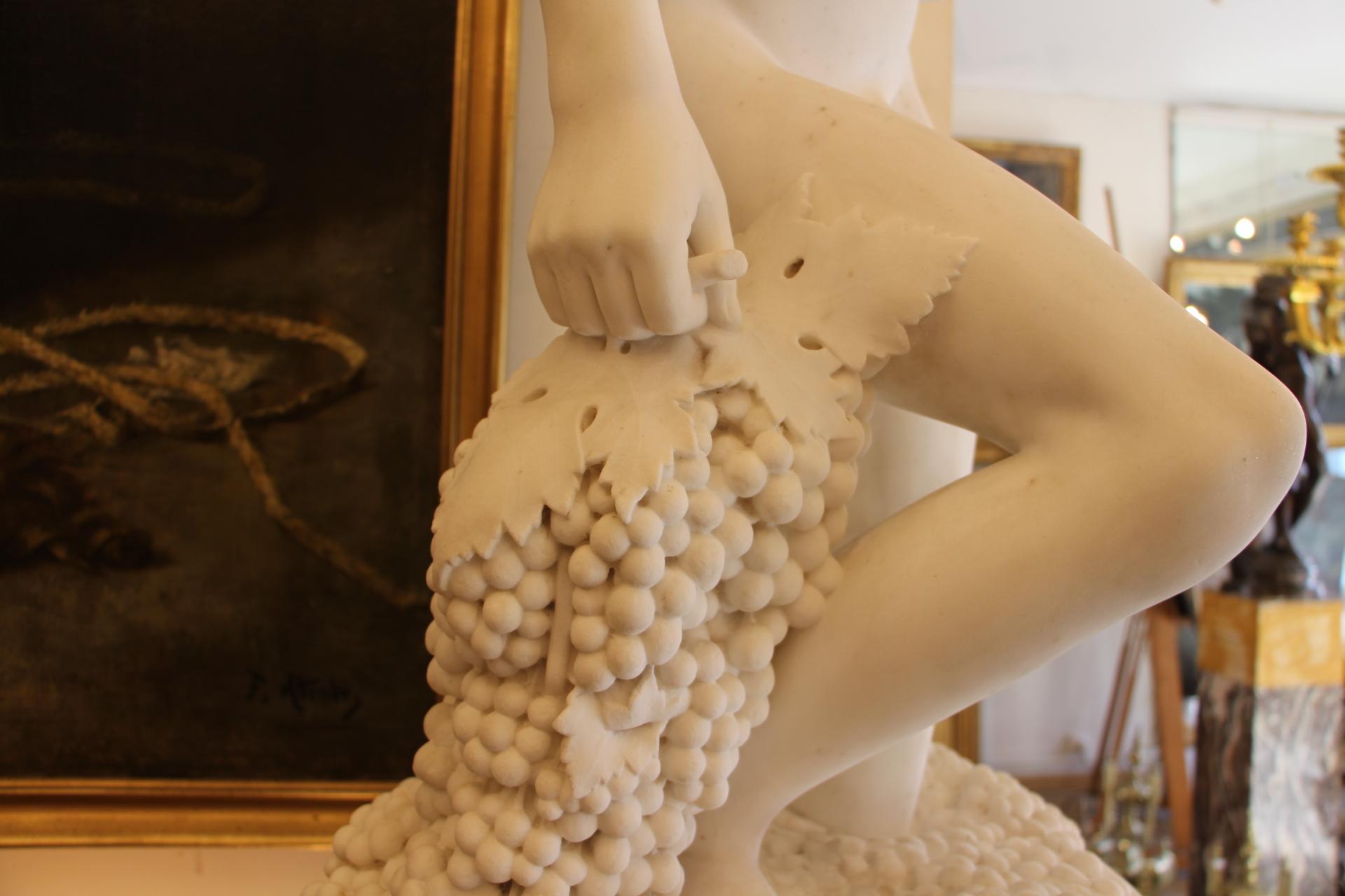 19th Century White Carrara Marble Sculpture by Pietro Bazzanti 12