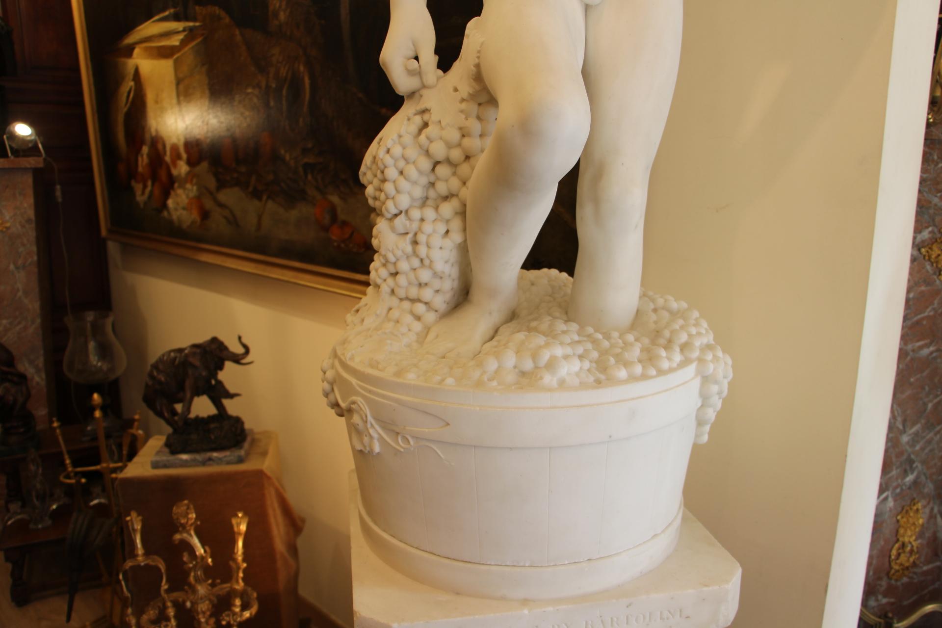 19th Century White Carrara Marble Sculpture by Pietro Bazzanti In Excellent Condition In Saint-Ouen, FR