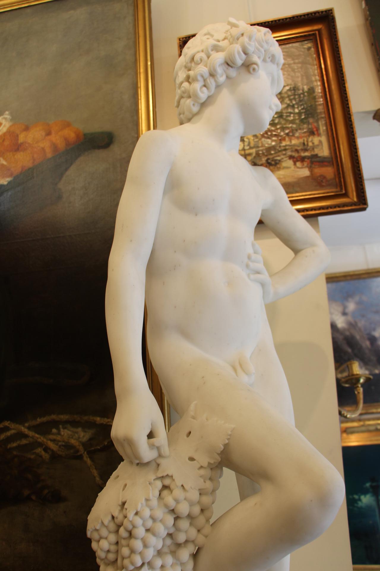 19th Century White Carrara Marble Sculpture by Pietro Bazzanti 3