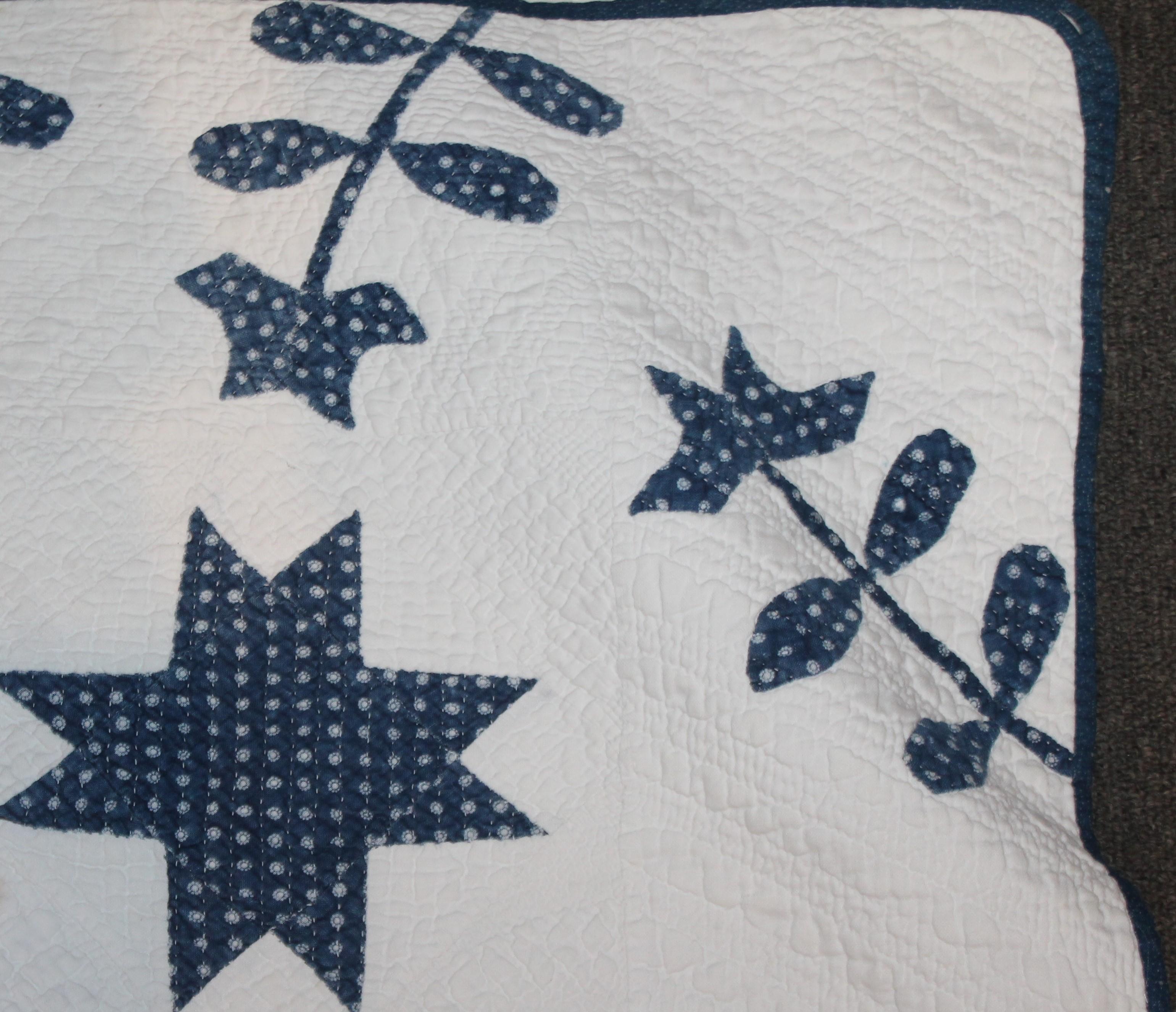 Adirondack 19th Century Early Applique and Stars Quilt
