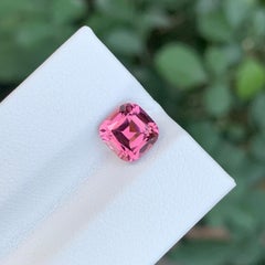 1.90 Carat Adorable Faceted Pink Tourmaline Square Cushion Shape Gemstone