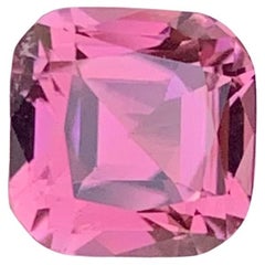 1,90 quilates adorable turmalina rosa facetada cuadrada en forma de cojín gema