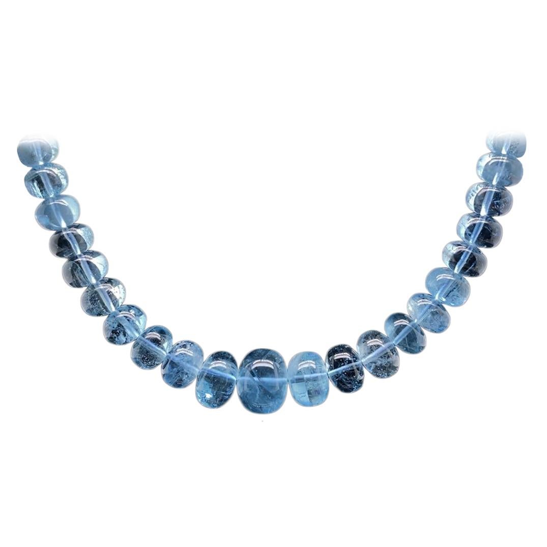 190 Carat Aquamarine Bead Necklace