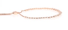 1.90 Carat Diamond Flexible Rose Gold Chain Bracelet