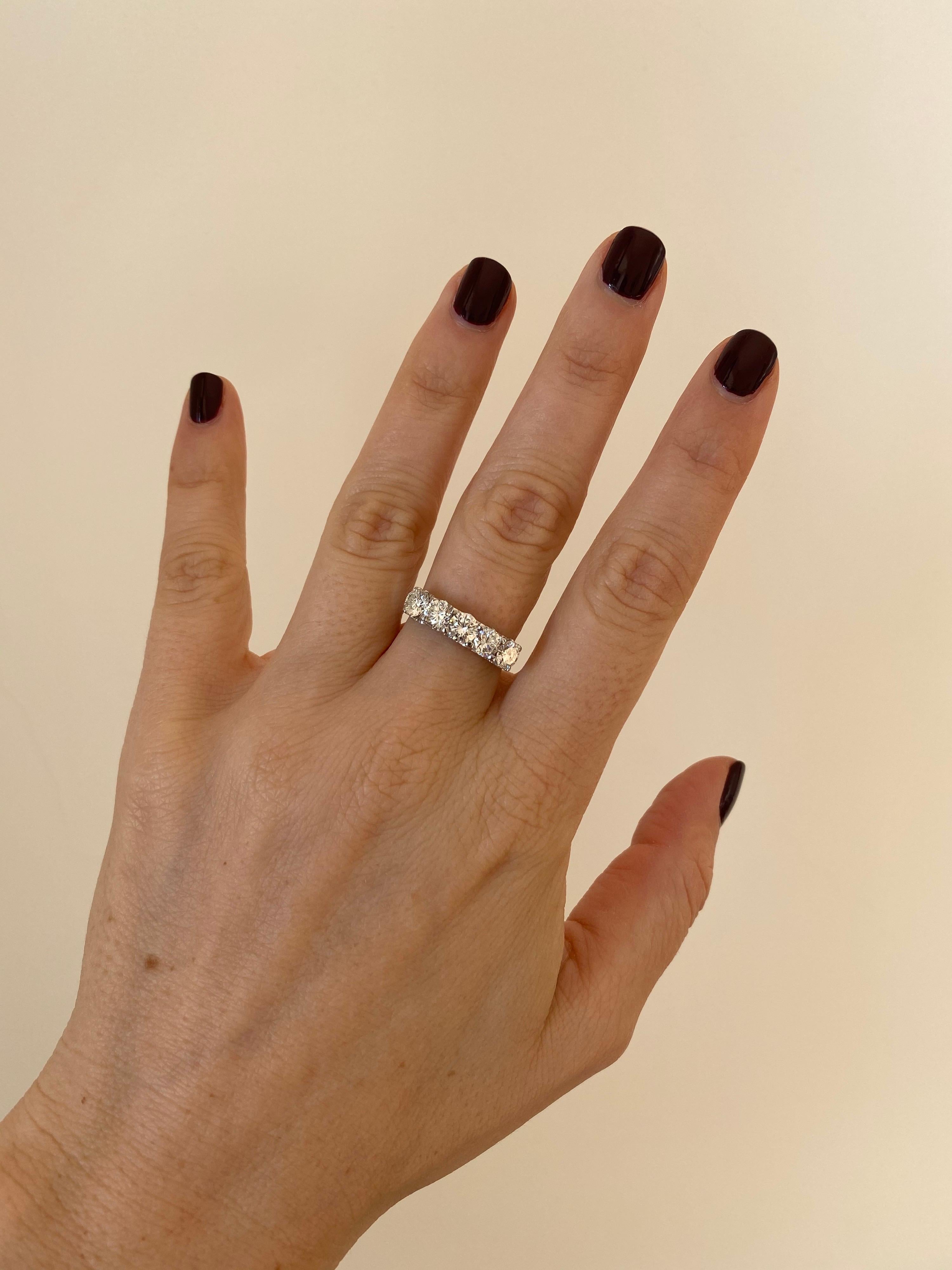 1.90 Carat Diamond Five-Stone Gold Ring 7