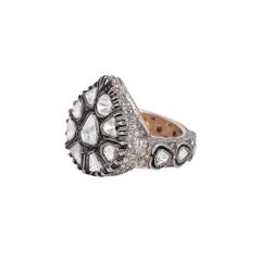 1.90 Carat Diamond Polki Handcrafted Antique Style Ring