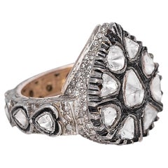 1,90 Karat Diamant Polki handgefertigter Ring im antiken Stil