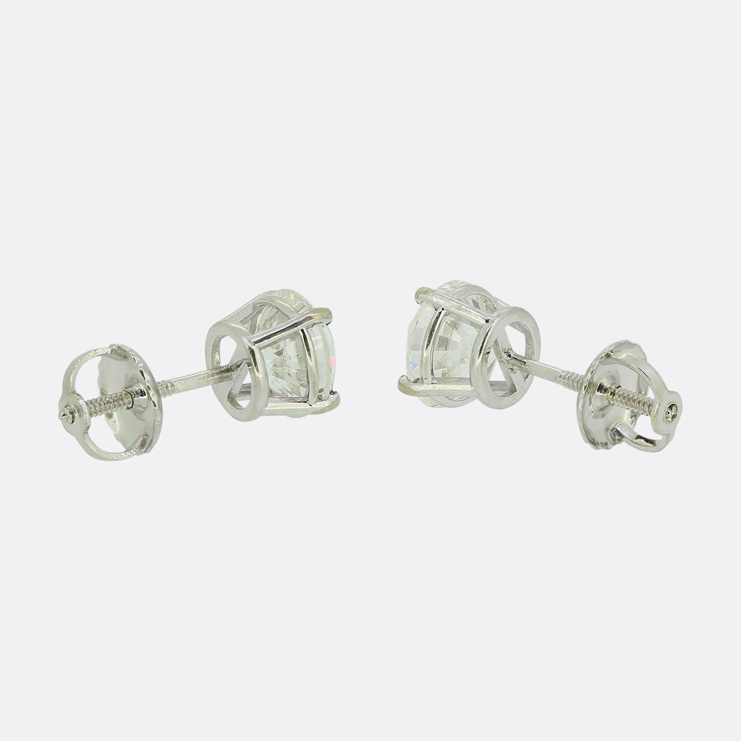 Brilliant Cut 1.90 Carat Diamond Stud Earrings For Sale