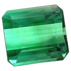 1.90 Carat Emerald Cut Octagonal Loose Unset Unmounted Green Tourmaline Gemstone