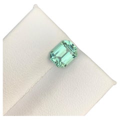 1.90 Carat Faceted Mint Green Tourmaline Emerald Cut from Afghanistan Mine