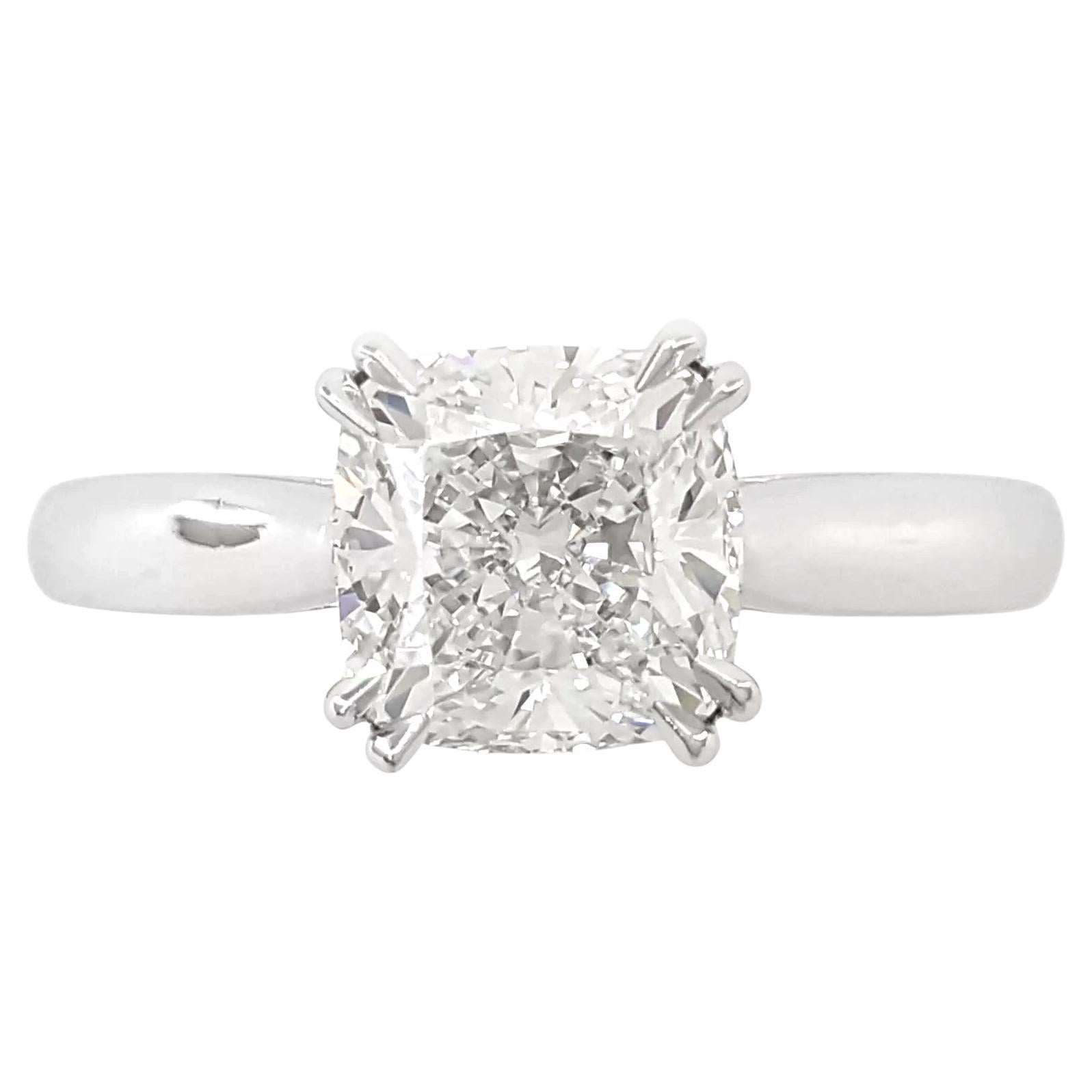 1.90 Carat Harry Winston Cushion-Cut Diamond Solitaire Engagement Ring