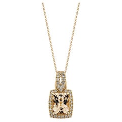 Pendentif Sunita Nahata en or 18 carats avec Morganite de 1,90 carat et diamant blanc.
