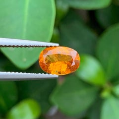 1.90 Carat National Loose Orange Fanta Garnet Stone Oval Cut African Gemstone