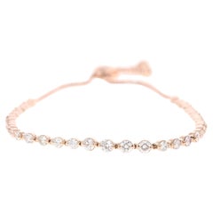 Diamante naturale da 1,90 carati  Bracciale flessibile in oro rosa