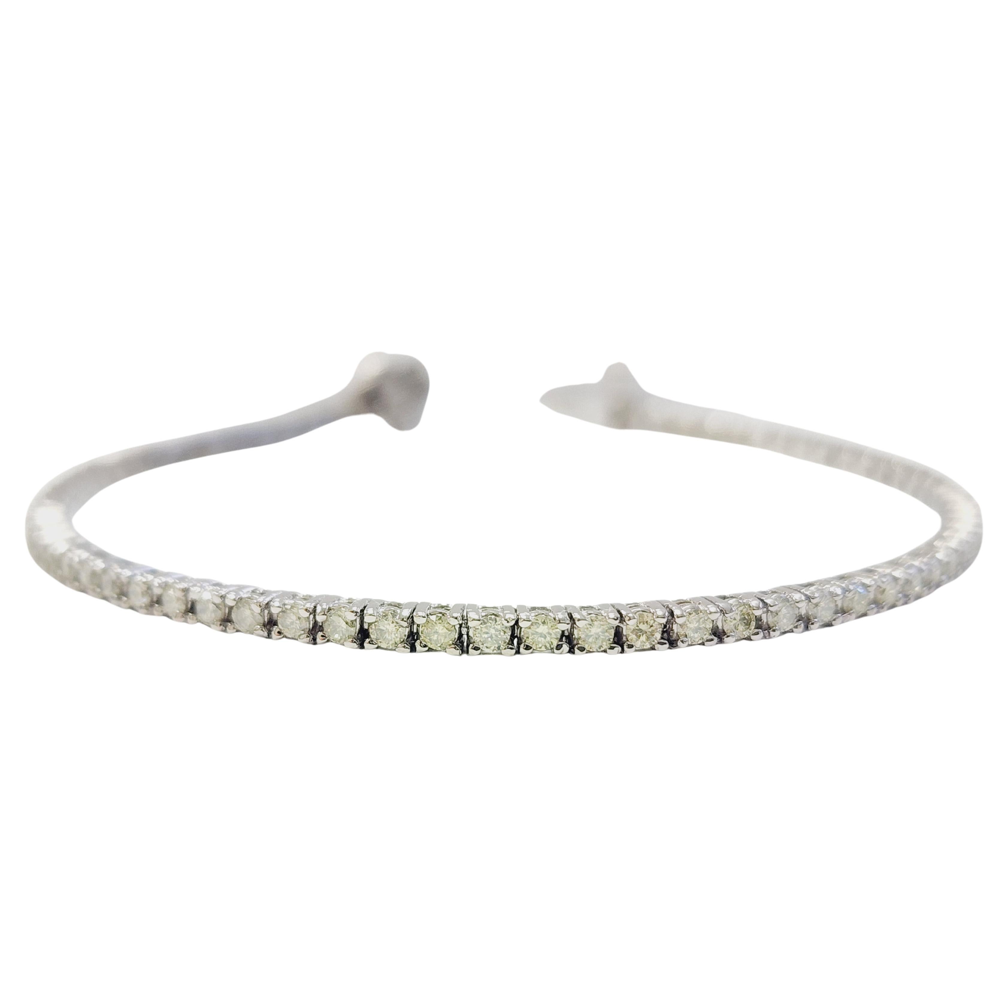 1,90 Karat natürliches Diamant-Tennisarmband aus 14 Karat Weißgold